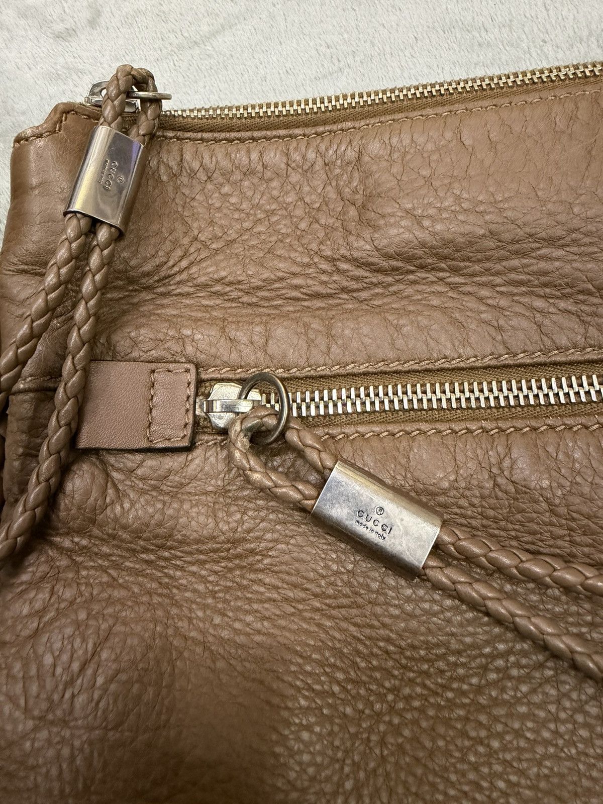 Gucci Gucci Brown Leather Braided Strap Bag Size ONE SIZE - 5 Thumbnail
