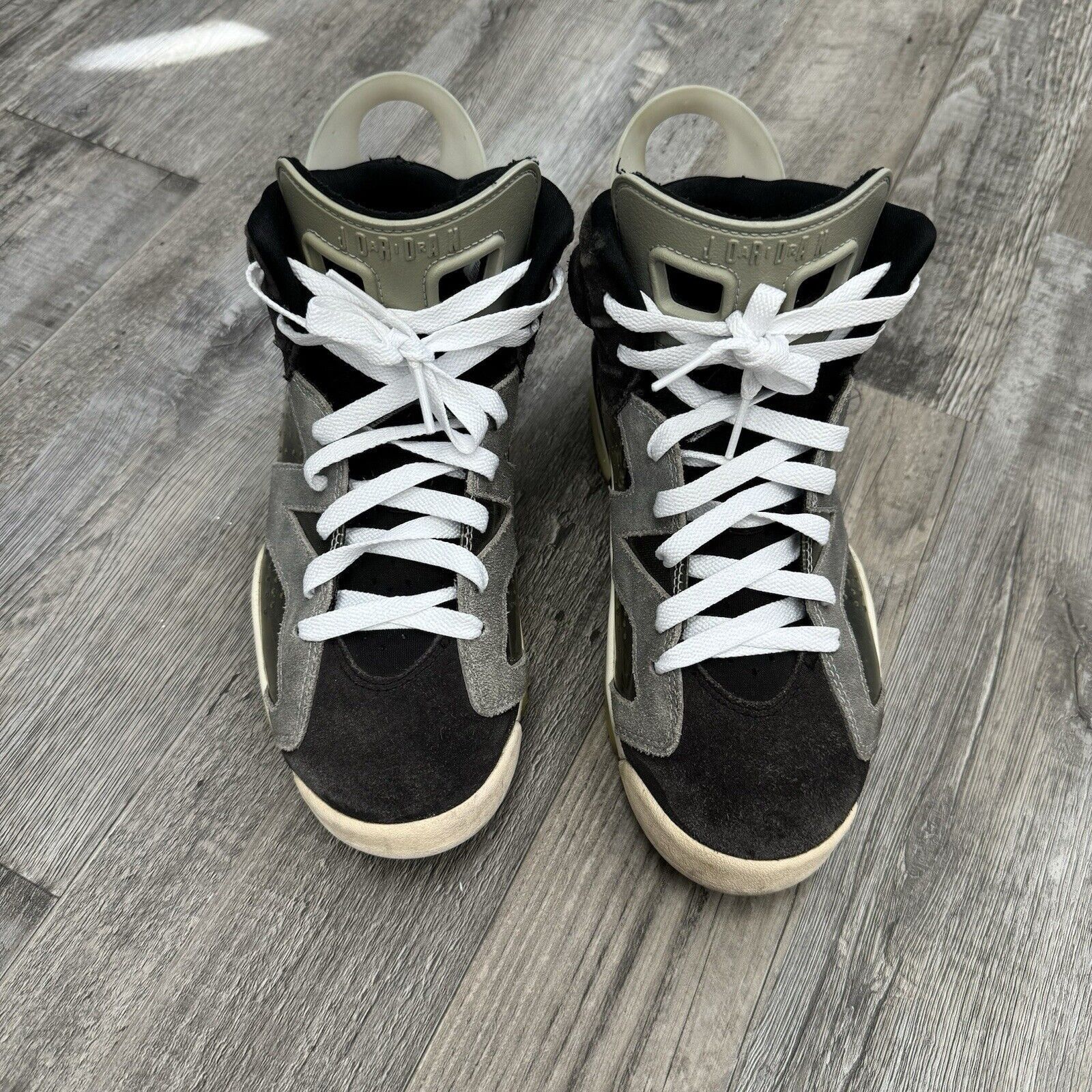Jordan Brand Air Jordan 6 Gray Black Retro Tech Chrome Womens 7 Mens 5.5 Size US 7 / IT 37 - 2 Thumbnail