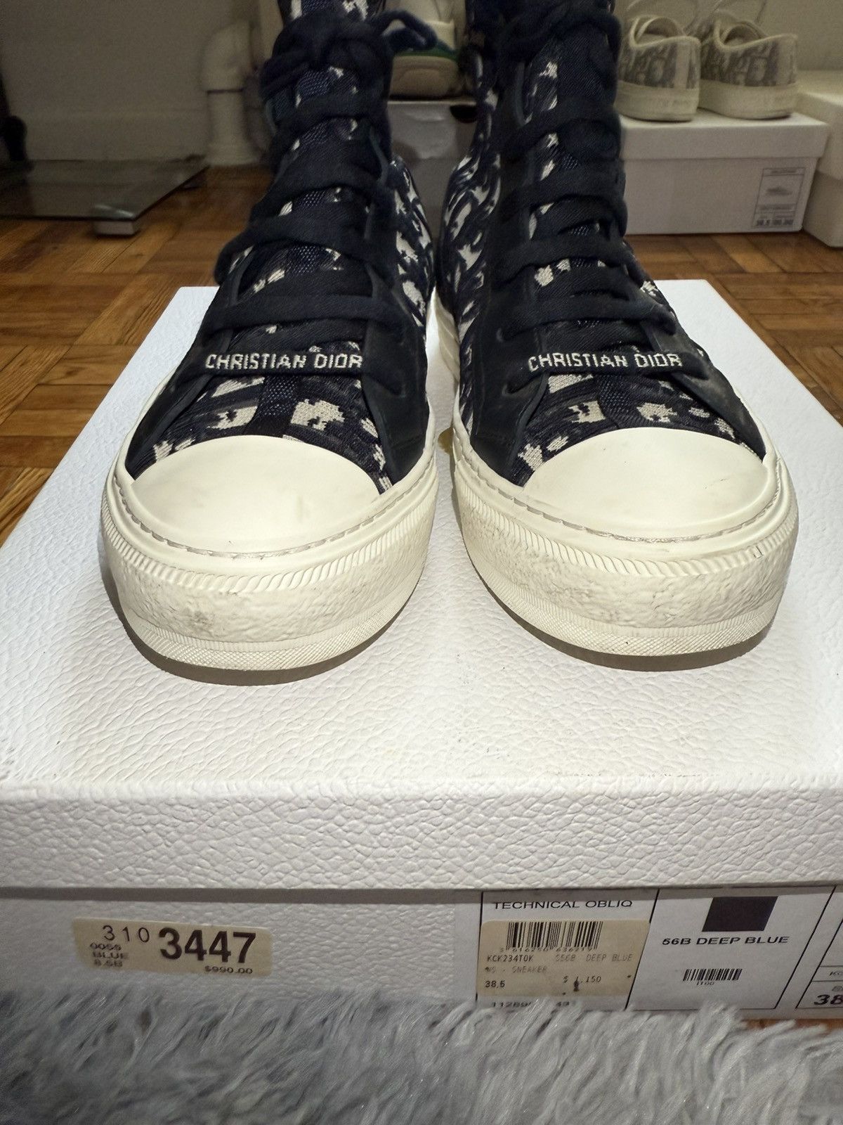 Christian Dior Monsieur × Dior Christian Dior High Top Sneakers - Deep Blue Dior Oblique Size US 8.5 / IT 38.5 - 12 Thumbnail