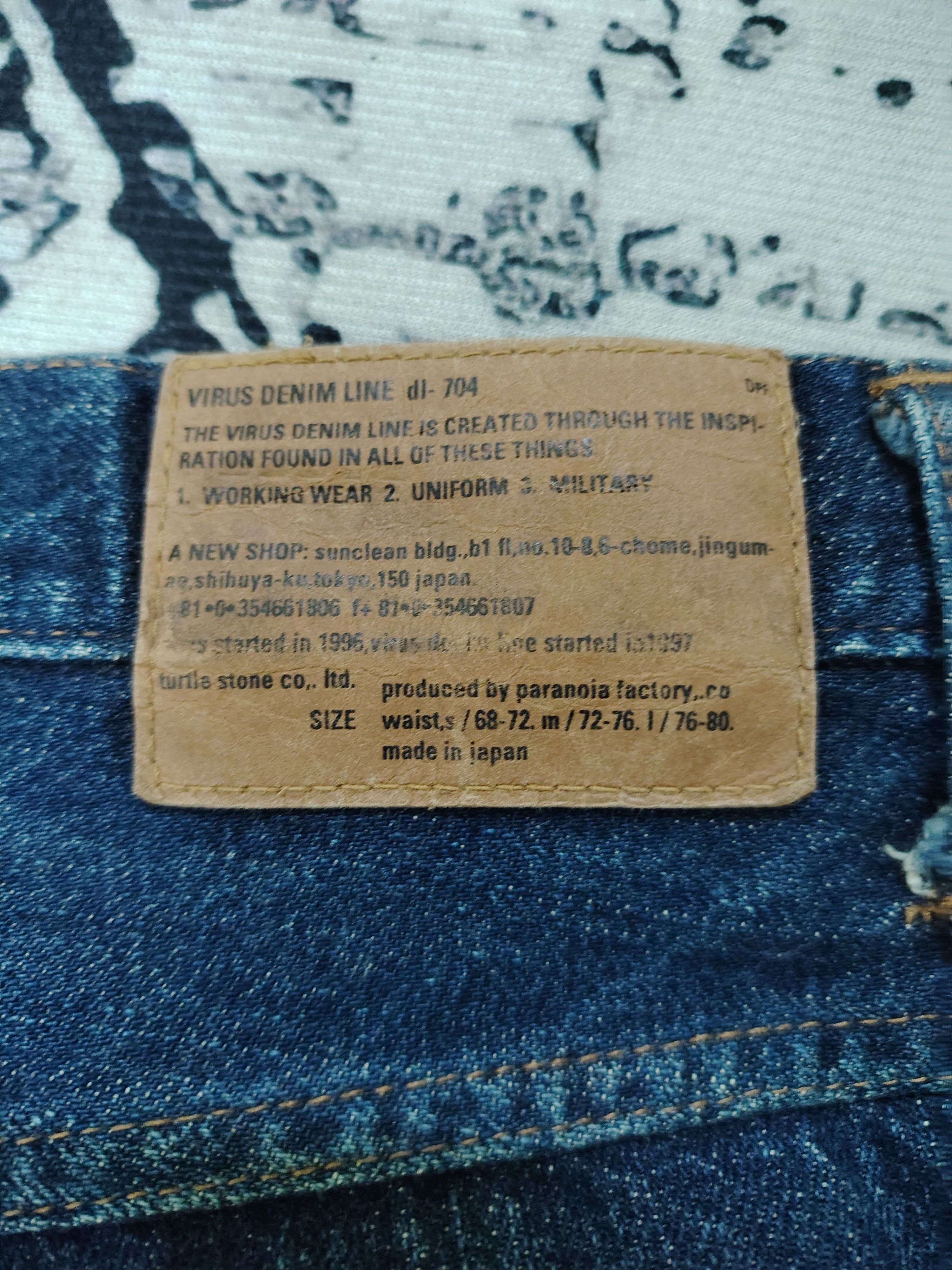 Japanese Brand VINTAGE VIRUS DENIM LINE SELVEDGE JEANS Size US 32 / EU 48 - 8 Thumbnail