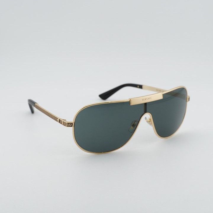 Versace Versace VE2293 1002/87 Square Sunglasses - Gold Frame, Grey Size ONE SIZE - 4 Thumbnail