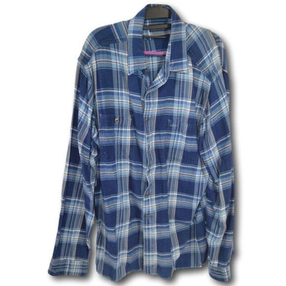 Polo Ralph Lauren Polo Ralph Lauren Polo Men's Blue and White Plaid Shirt Size Size US XL / EU 56 / 4 - 1 Thumbnail