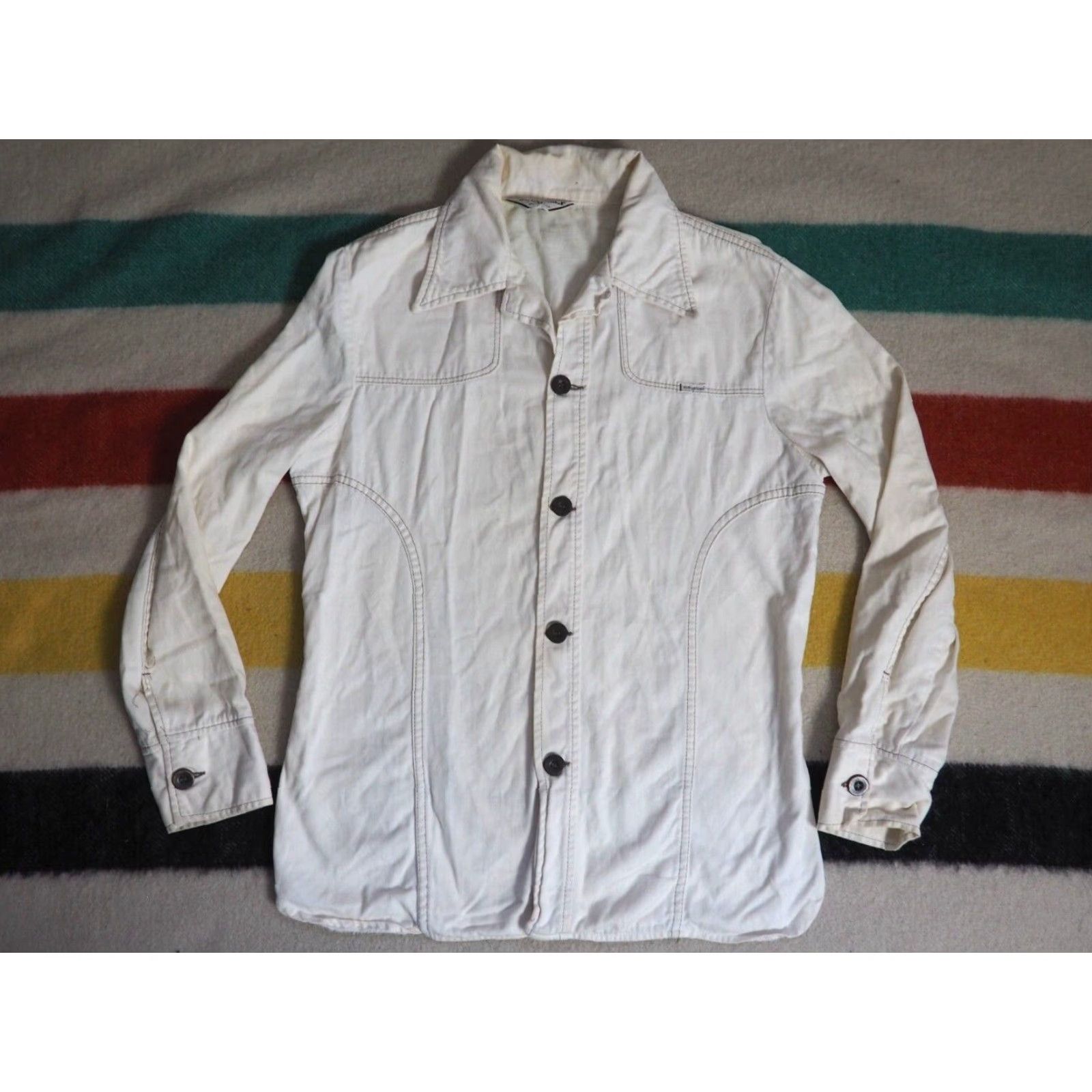 Vintage VINTAGE Sedgefield Shirt Western Beige Cotton Long Sleeve 1970s M Womens Size US M / EU 48-50 / 2 - 2 Thumbnail