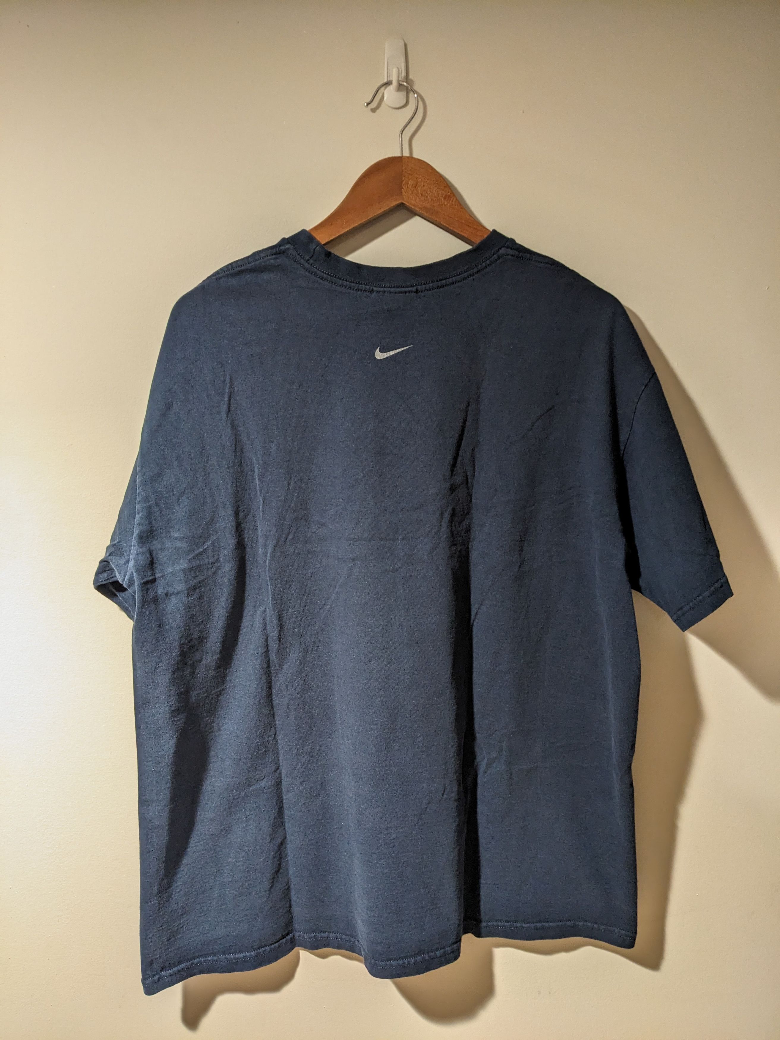 Nike × Vintage Vintage Y2K Nike Big Swoosh Check Logo Blue Large T-Shirt Size US L / EU 52-54 / 3 - 8 Thumbnail