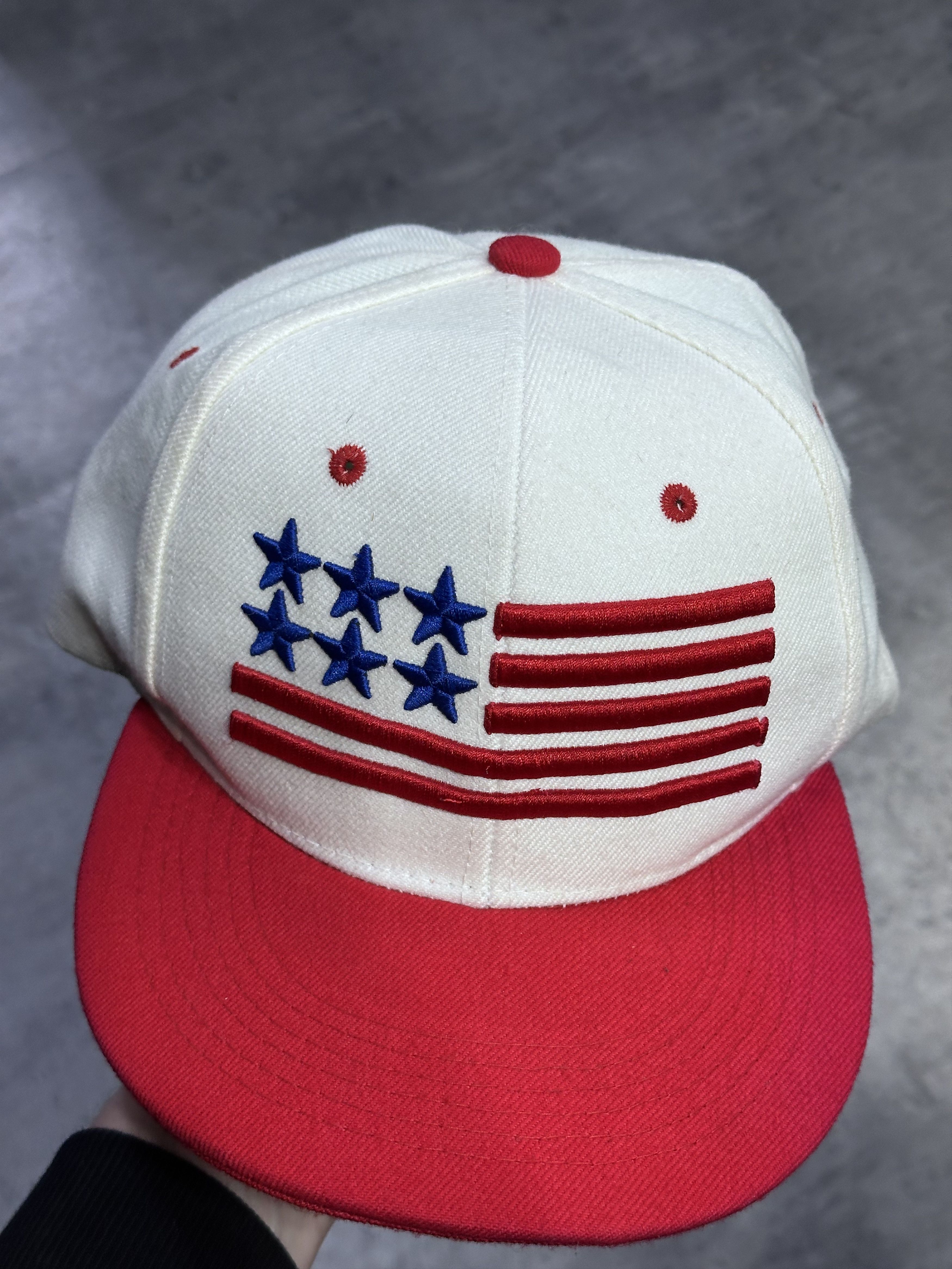 Vintage White flag usa hat Size ONE SIZE - 2 Thumbnail