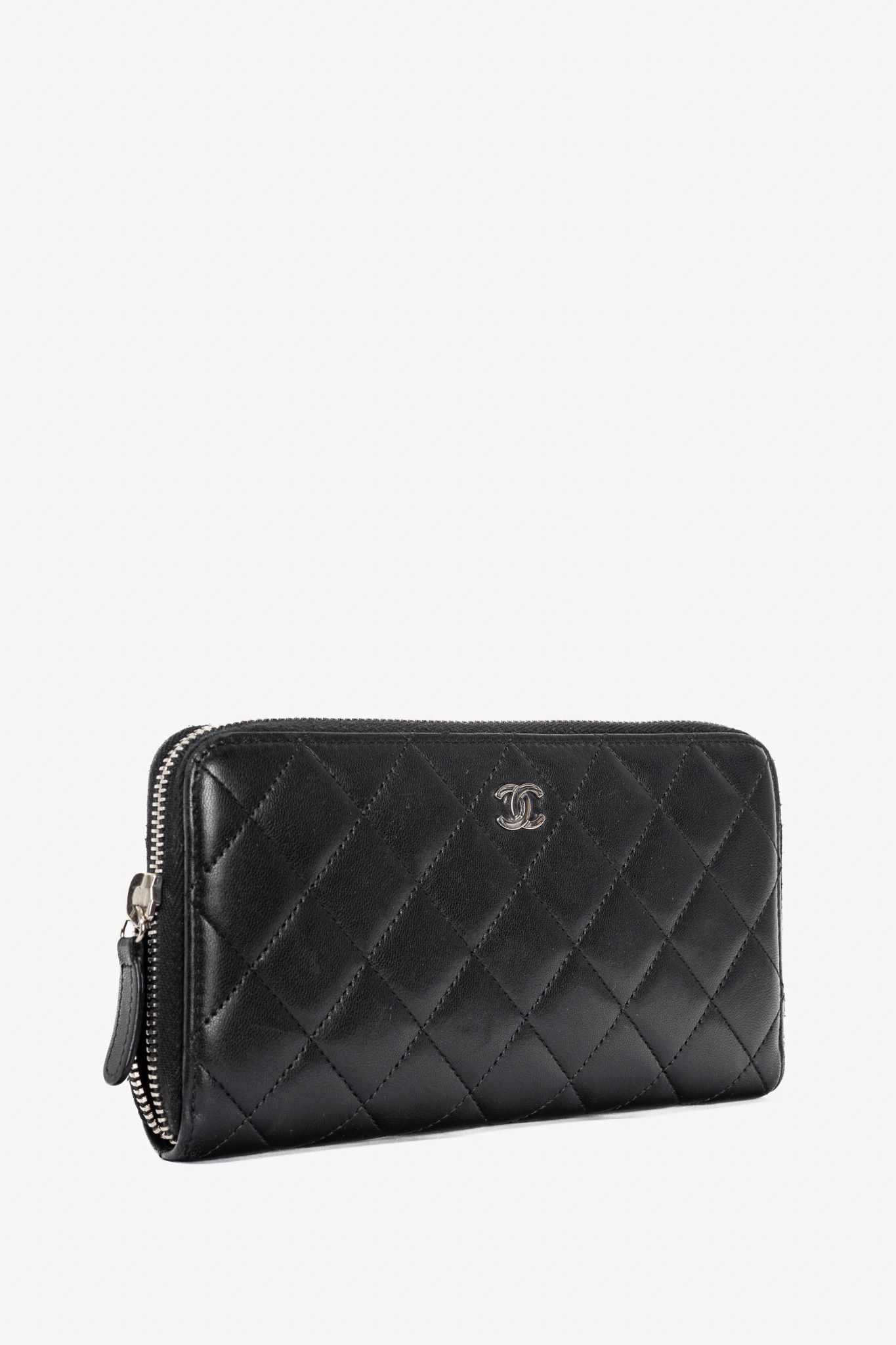 Chanel Chanel Black Quilted Lambskin Zip-Around Wallet Size ONE SIZE - 2 Thumbnail