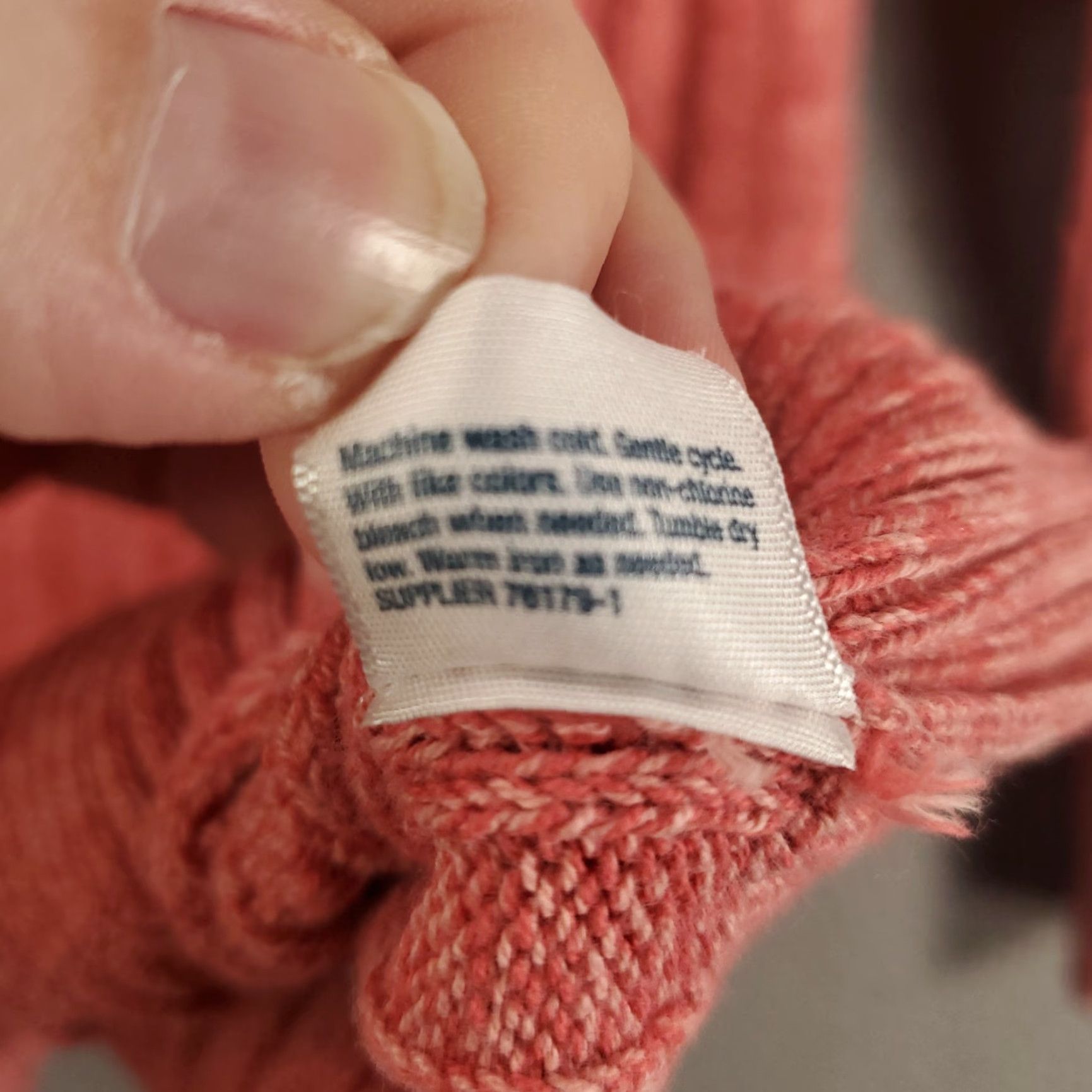Vintage Womens Cable Knit Pullover Sweater Size XL Pink Orange St. John's Bay Cotton Nylon Knit Round Neck Long Sleeve Casual/Winter/Fall/Spring Womens Size XL / US 12-14 / IT 48-50 - 7 Thumbnail