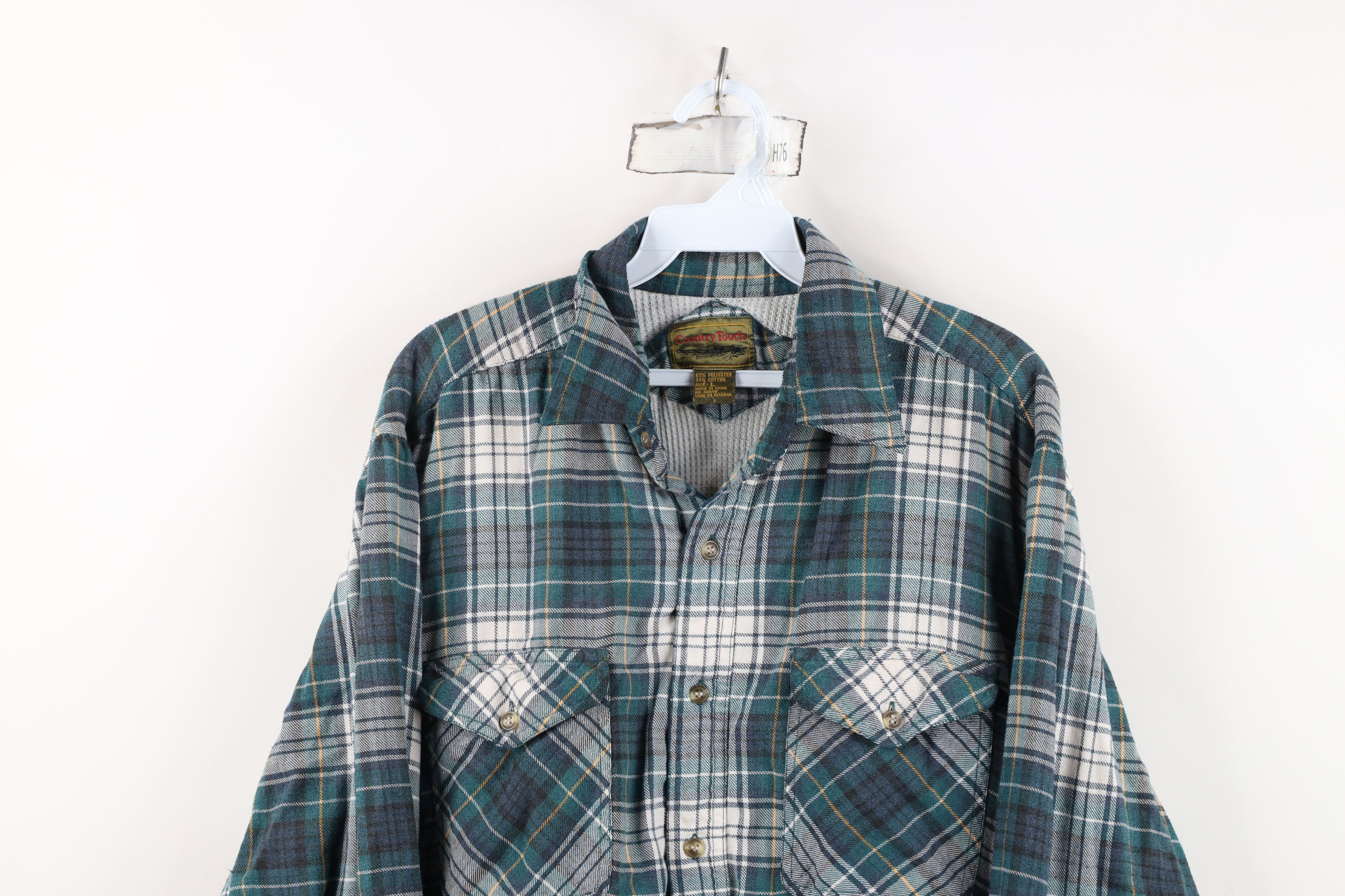 Vintage Vintage 90s Streetwear Lined Flannel Button Shirt Jacket Jac Size US L / EU 52-54 / 3 - 2 Thumbnail