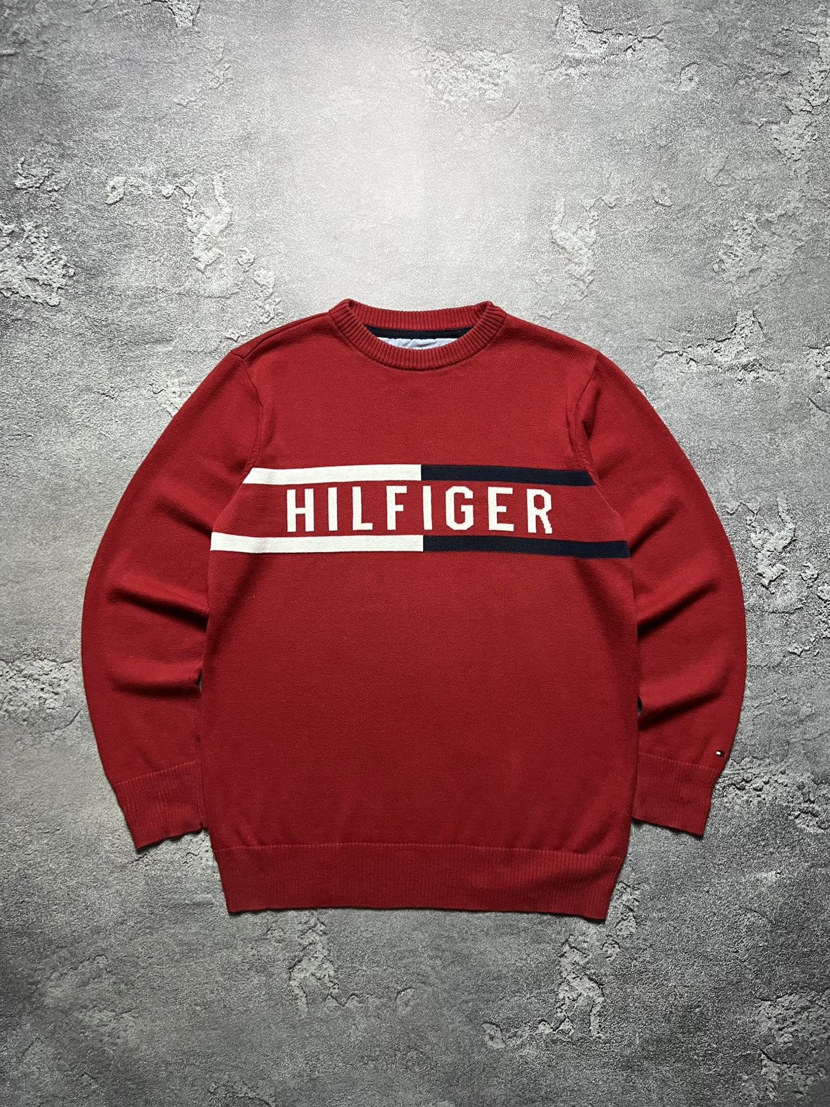 Tommy Hilfiger Vintage Sweater Tommy Hilfiger Big Logo Jeans Striped M Size US M / EU 48-50 / 2 - 1 Thumbnail