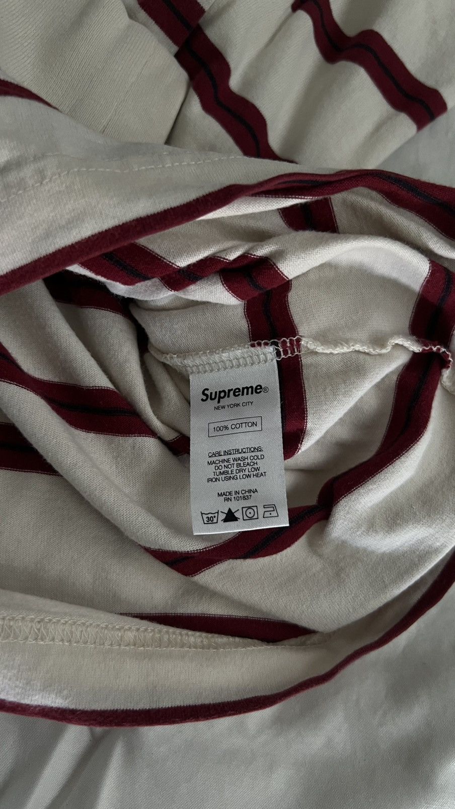Supreme Supreme Classic Logo Striped L/S Shirt Size US L / EU 52-54 / 3 - 5 Thumbnail