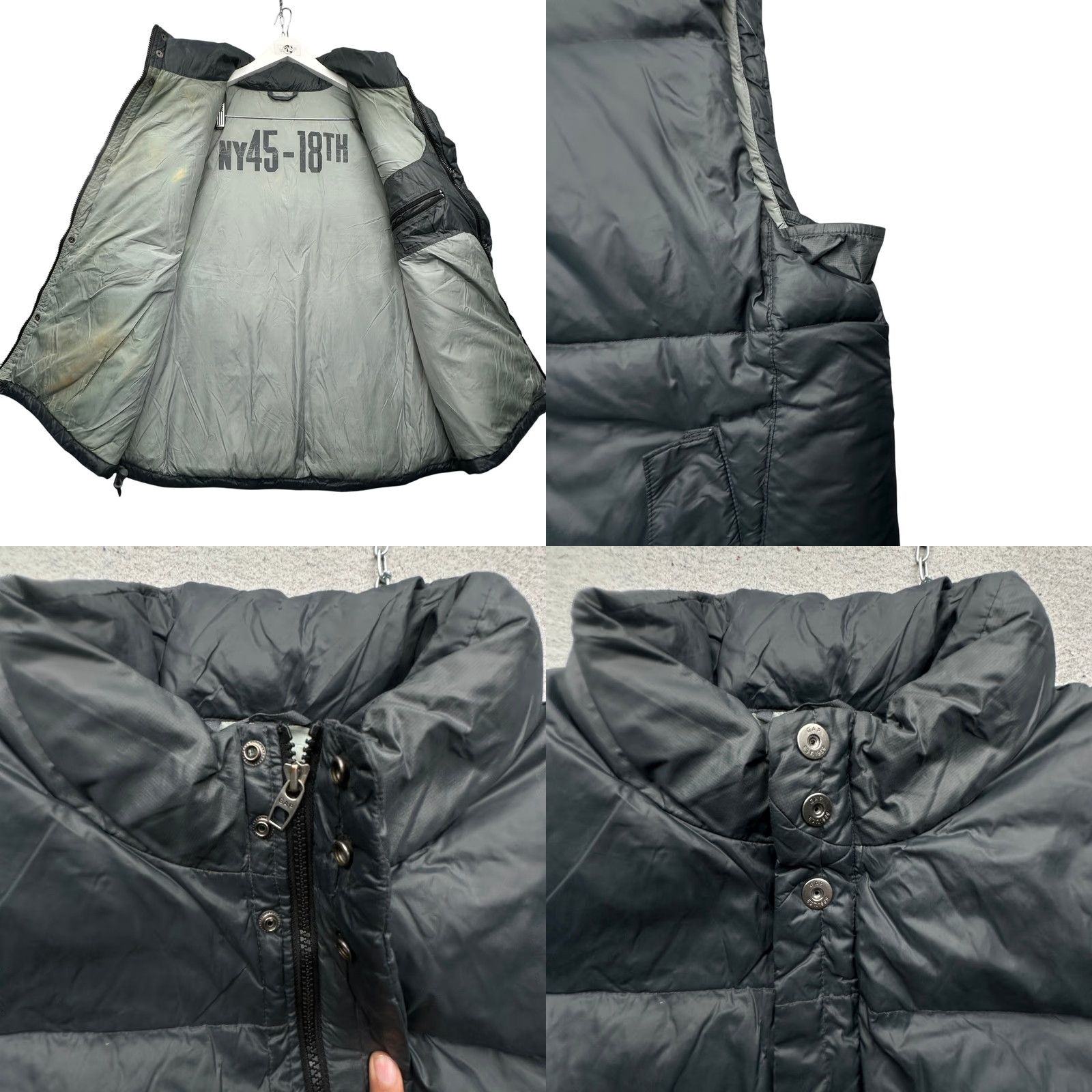 Gap VINTAGE Gap Puffer Vest Jacket Gray XL Down Button Mens 90s Casual Travel Modern Ripstop Size US XL / EU 56 / 4 - 8 Thumbnail