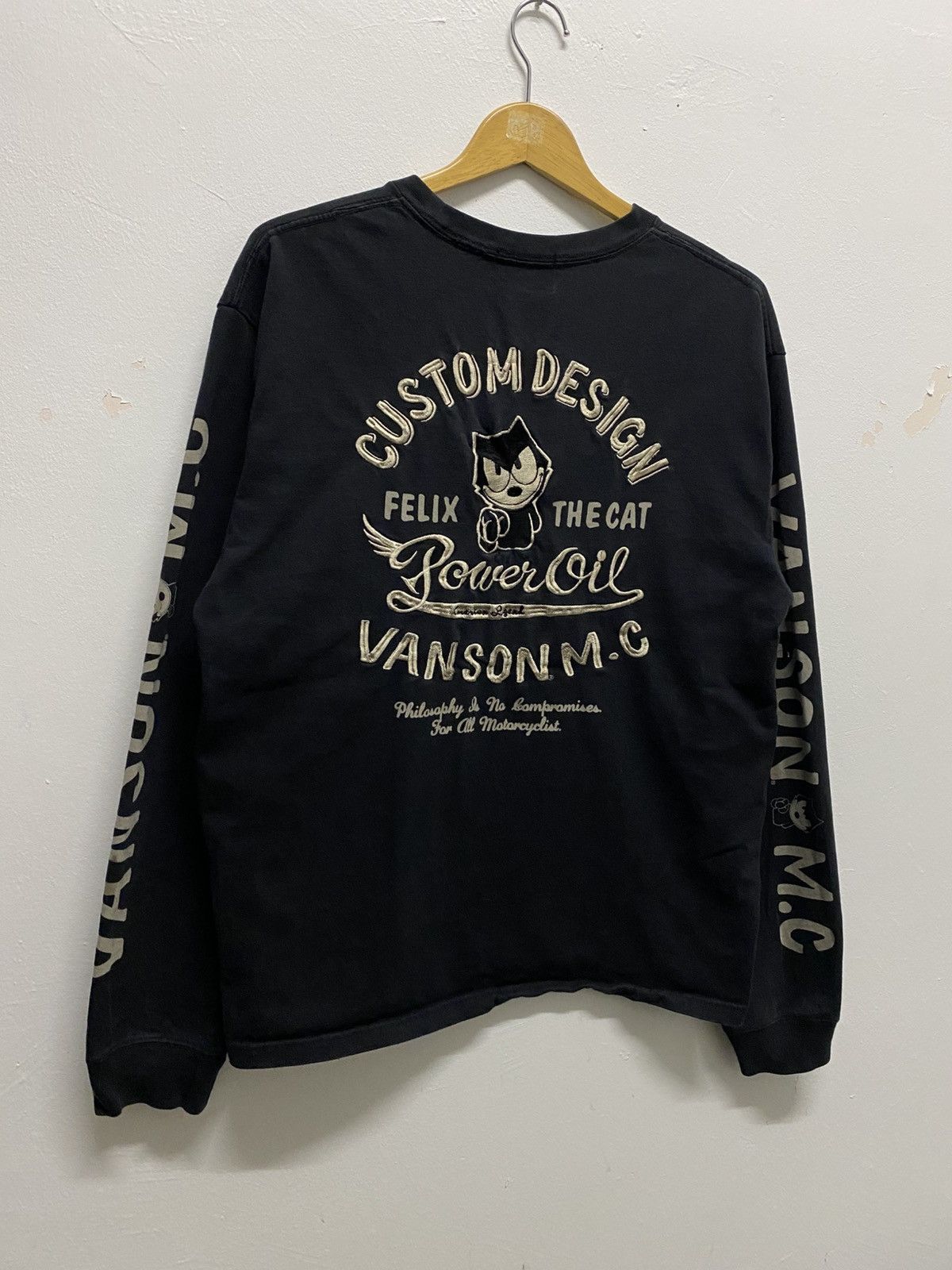 Mastermind Japan × Vanson Leathers VANSON LEATHER X FELIX THE CAT EMBROIDERED LOGO T-SHIRT(G-34 Size US XL / EU 56 / 4 - 2 Thumbnail