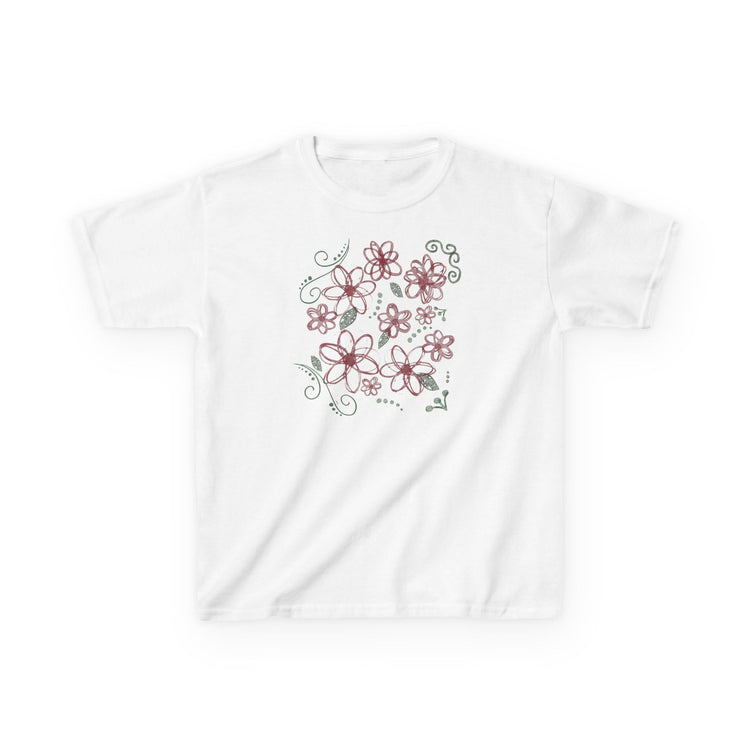 Other Burgundy Floral Doodle Baby Tee Size S / US 4 / IT 40 - 3 Thumbnail