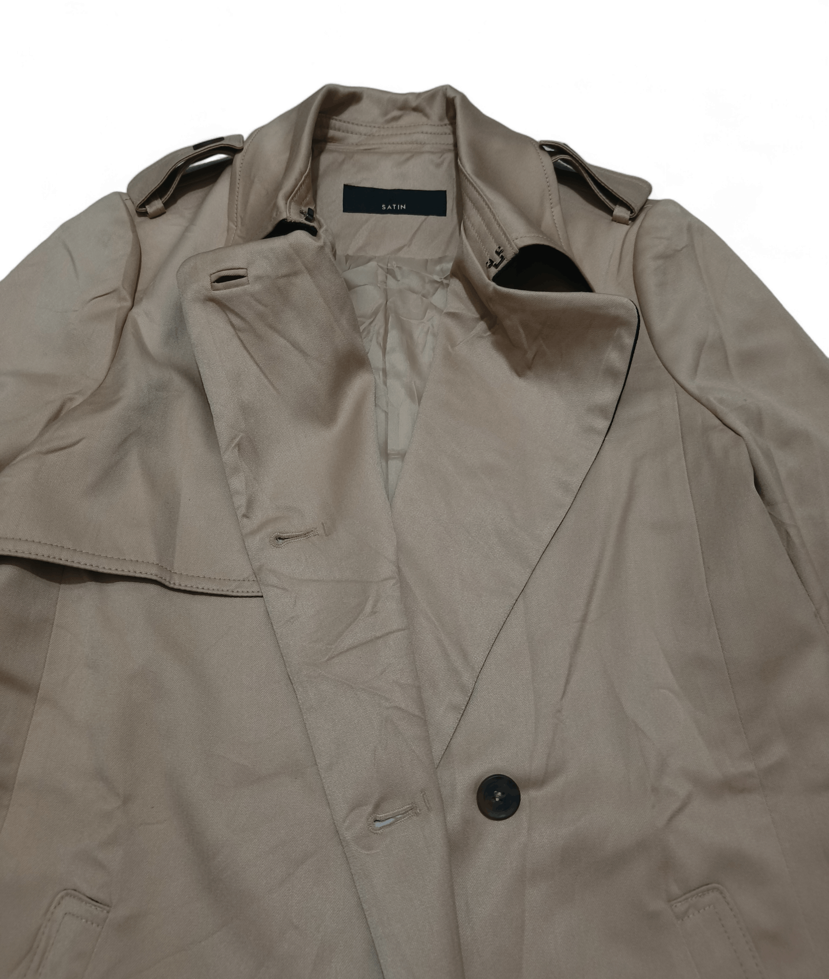 Other SATIN Women's Beige Korean Trench Coat Size XS / US 0-2 / IT 36-38 - 6 Thumbnail