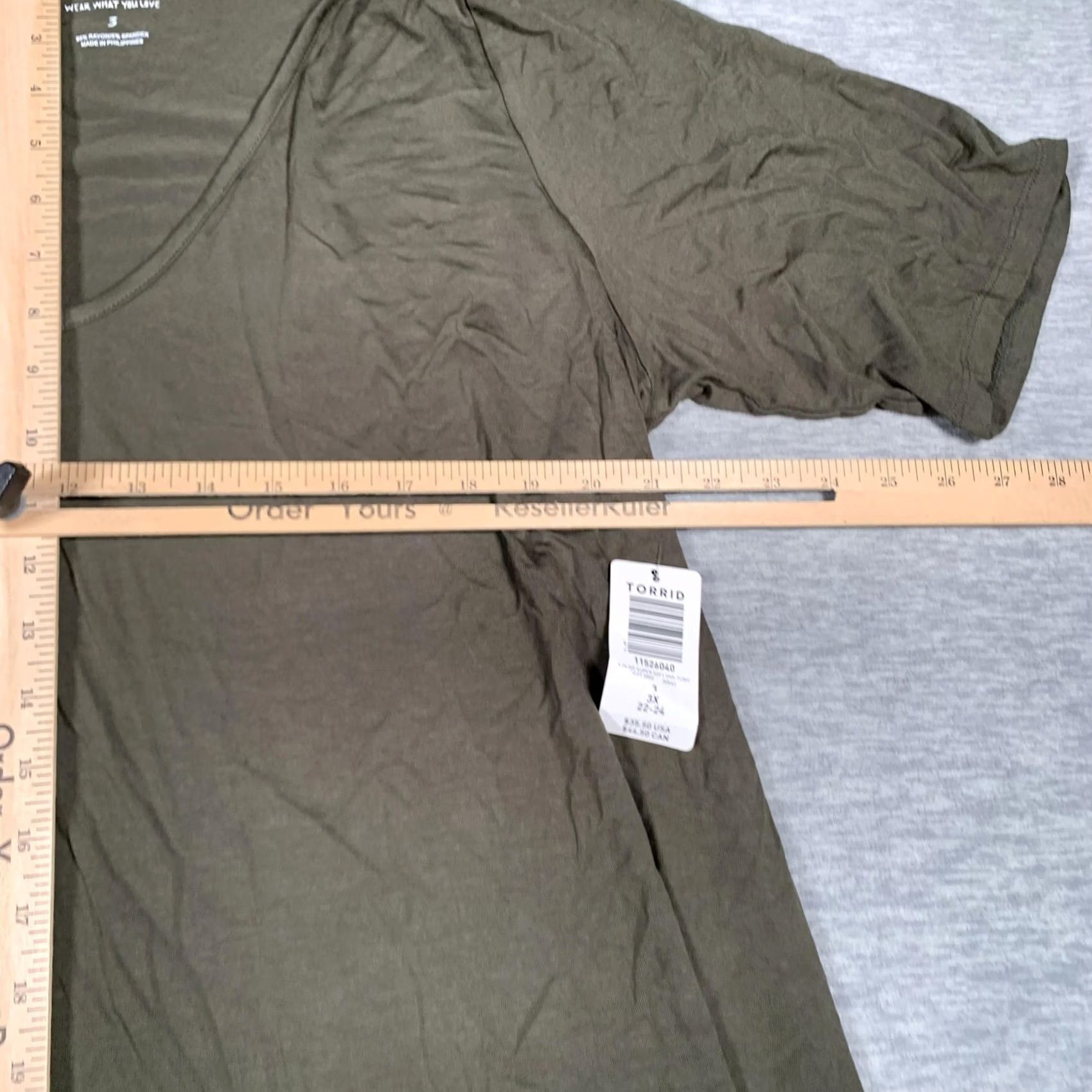 Torrid Torrid Shirt Womens 3X Olive Green Super Soft V Neck Tunic Top Plus Size 22-24 Size XXL / US 16-18 / IT 52-54 - 7 Thumbnail