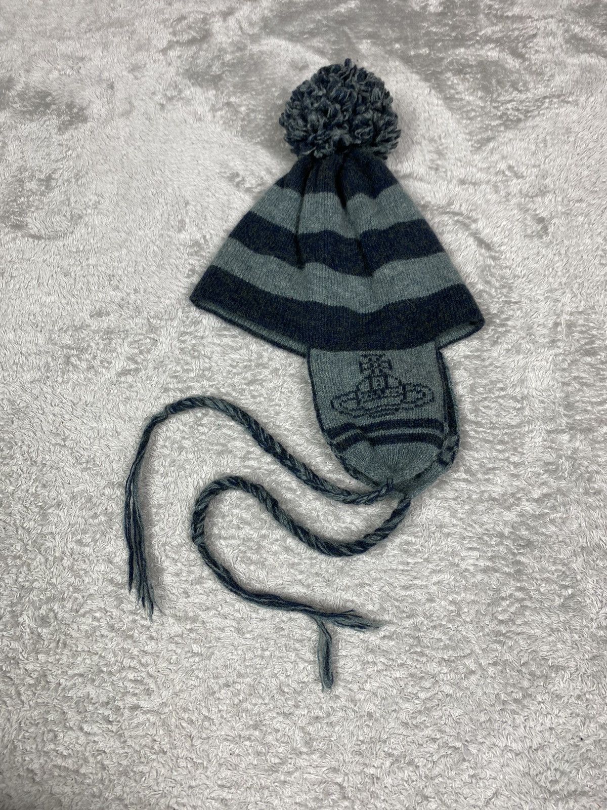 NEW Y2K MENS WOMEN SPIDER WEB PRINT WOOL BLUE WHITE BEANIE