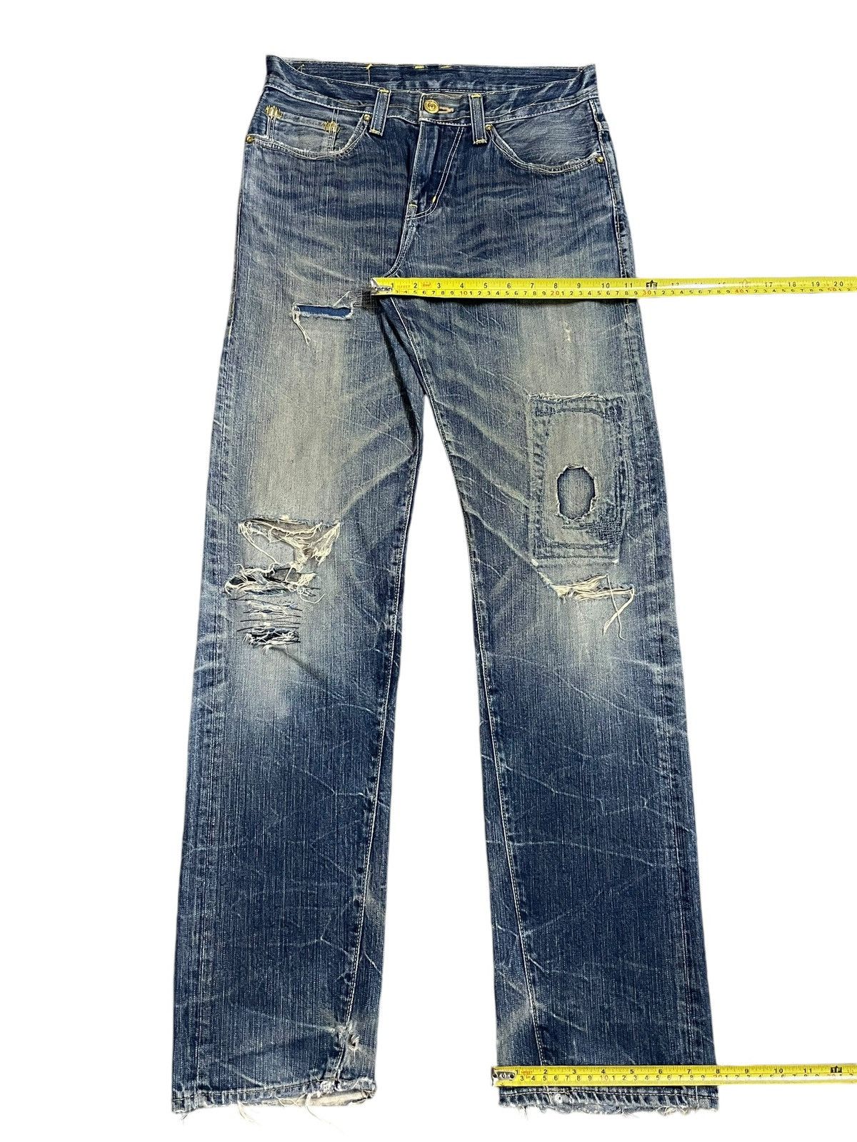 Kapital Vintage Denim Craft Crazy Pocket Design Ripped Punk Jeans Size US 30 / EU 46 - 16 Thumbnail