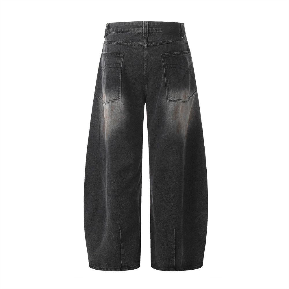 Japanese Brand × Jean Men's cargo pleated loose washed distressed scimitar jeans Size US 32 / EU 48 - 3 Thumbnail