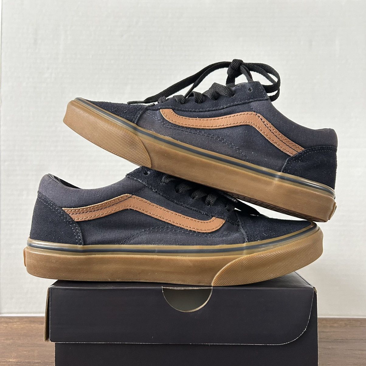 Vans Vans Old Skool Suede Skate Shoes Black/Brown Size 7 Size US 7 / EU 40 - 8 Thumbnail