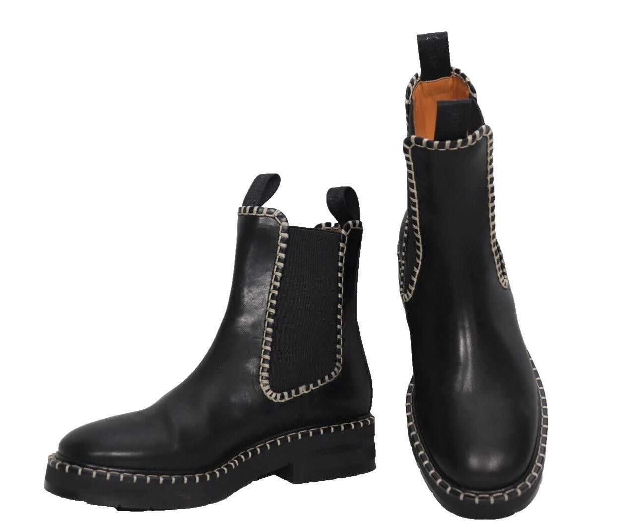 chloma Chloé EU 38 US8 Black Noua Chelsea Boots Leather Ankle $1500 Size US 8 / IT 38 - 5 Thumbnail