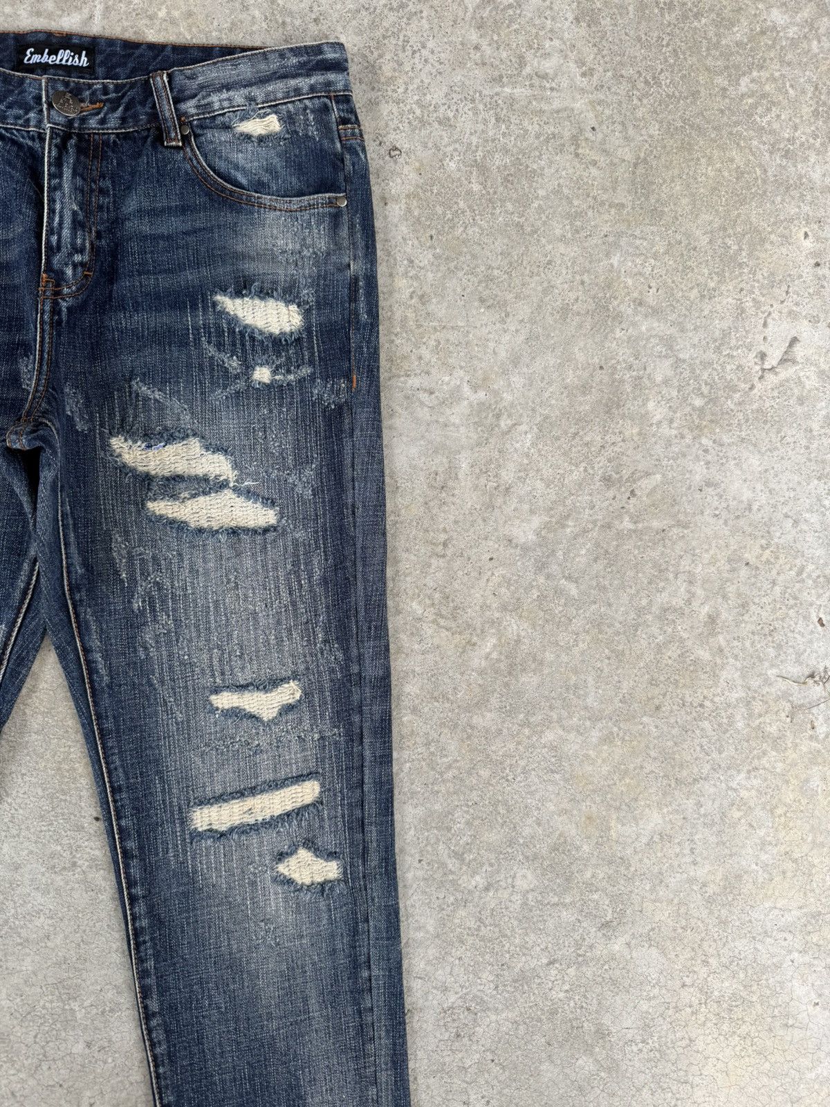 Embellish Japanese Embellish Boro Patchwork Distressed Slim Jeans Size US 34 / EU 50 - 5 Thumbnail