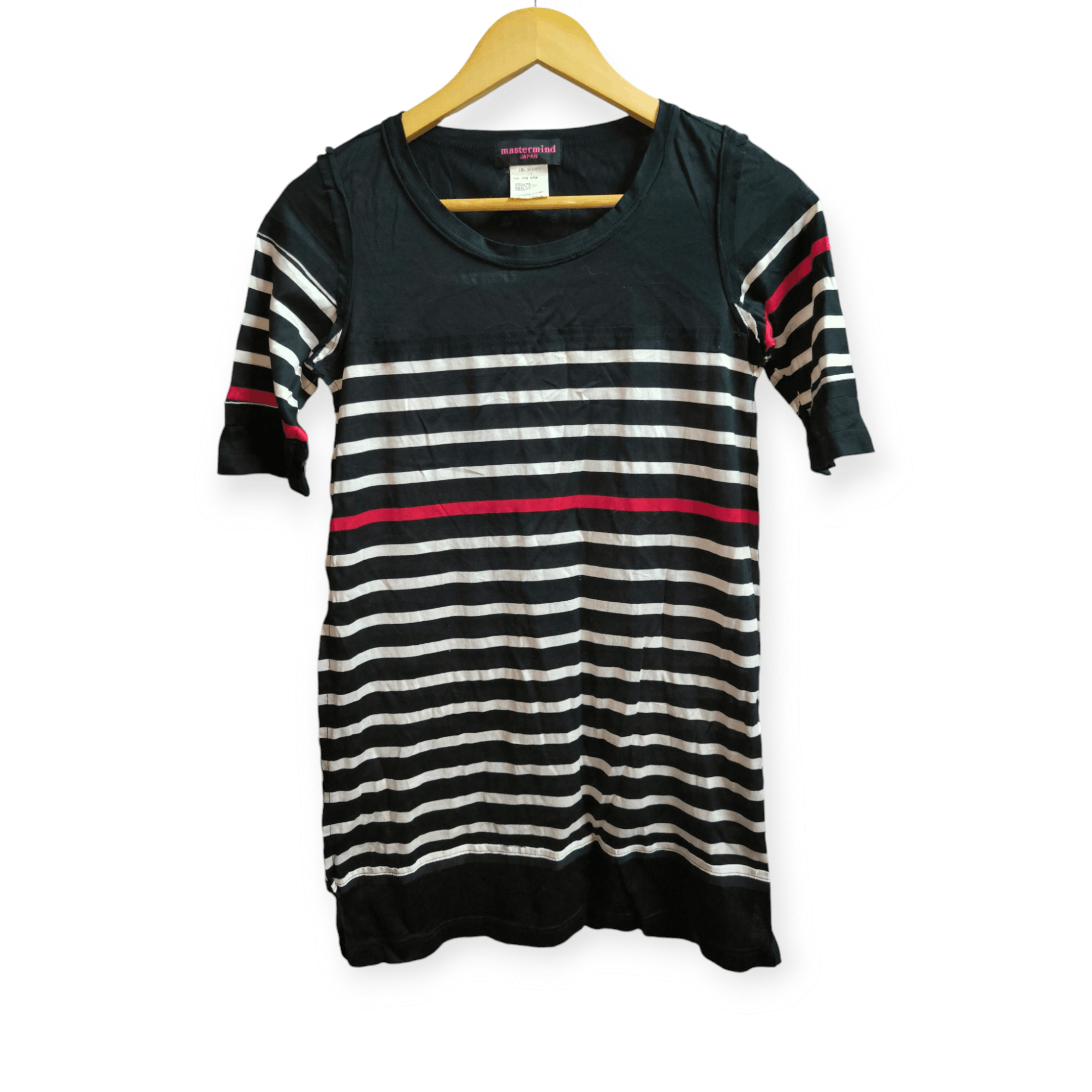 Japanese Brand × Mastermind Production Mastermind Japan Striped Tee Size XS / US 0-2 / IT 36-38 - 2 Thumbnail