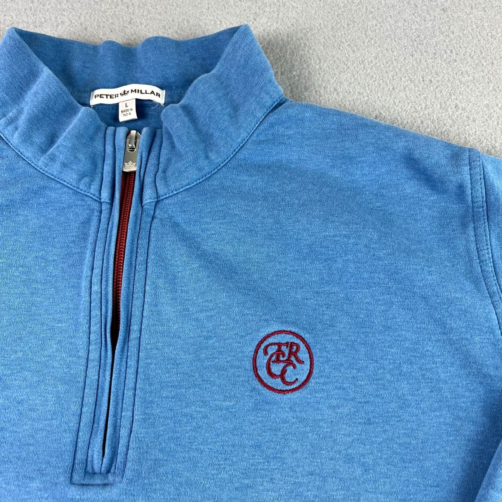 Peter Millar Peter Millar Sweater Mens L Blue 1/4 Zip Heather Interlock Golf Pullover Cotton Shirt Size US L / EU 52-54 / 3 - 2 Thumbnail