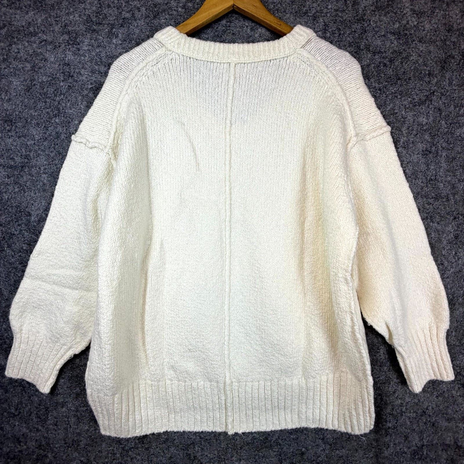 Free People Free People Brookside Tunic Sweater Ivory Oversized Slouchy Size XS / US 0-2 / IT 36-38 - 2 Thumbnail