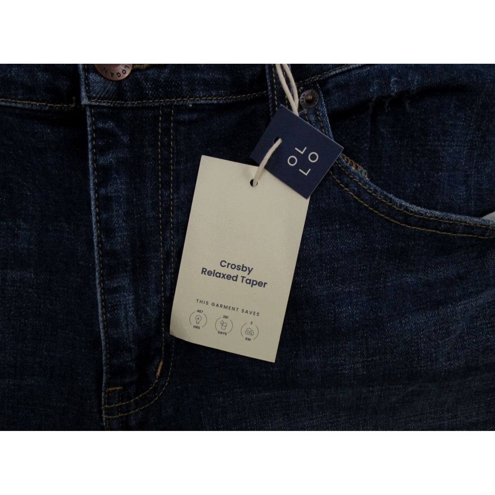 Olive Oliver Jeans Womens 34 Blue Crosby Relaxed Taper Stretch Frayed Casual Denim 5-Pocket Style Mens Women Boys Girls Size 24" / US 00 / IT 34 - 3 Thumbnail