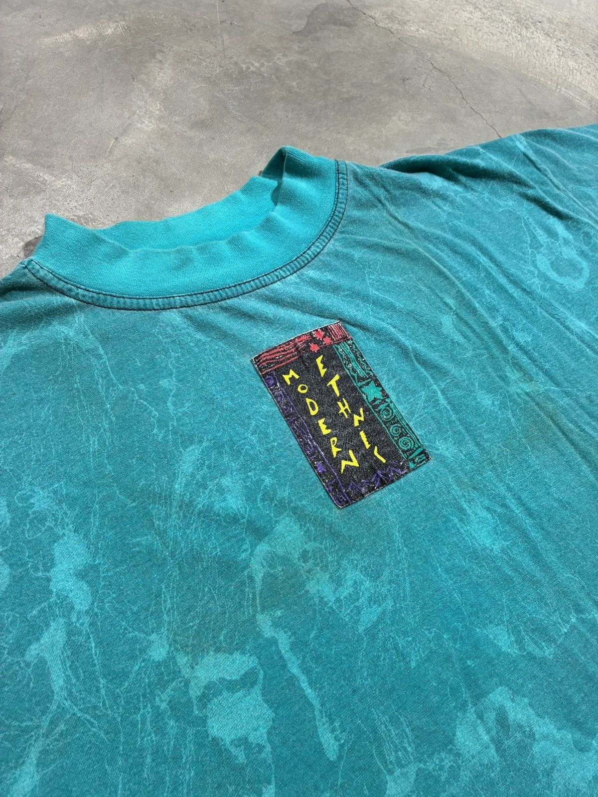 Adidas Vintage Adidas Take Off Ethnic Mineral Wash T Shirt Teal 90s Size US M / EU 48-50 / 2 - 8 Thumbnail