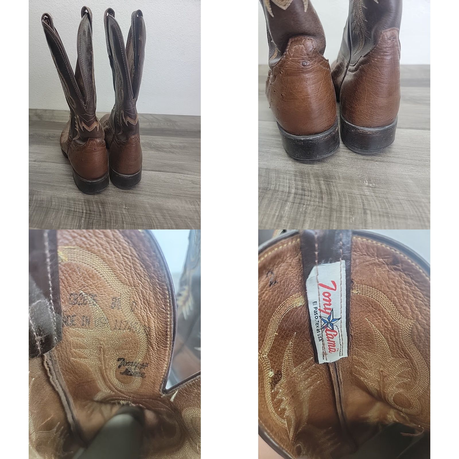 Tony Lama VINTAGE Tony Lama Cowboy Boots Mens 8.5 D CB2676 Brown Leather Western Made In U.S.A Mens Size US 9 / EU 42 - 8 Thumbnail