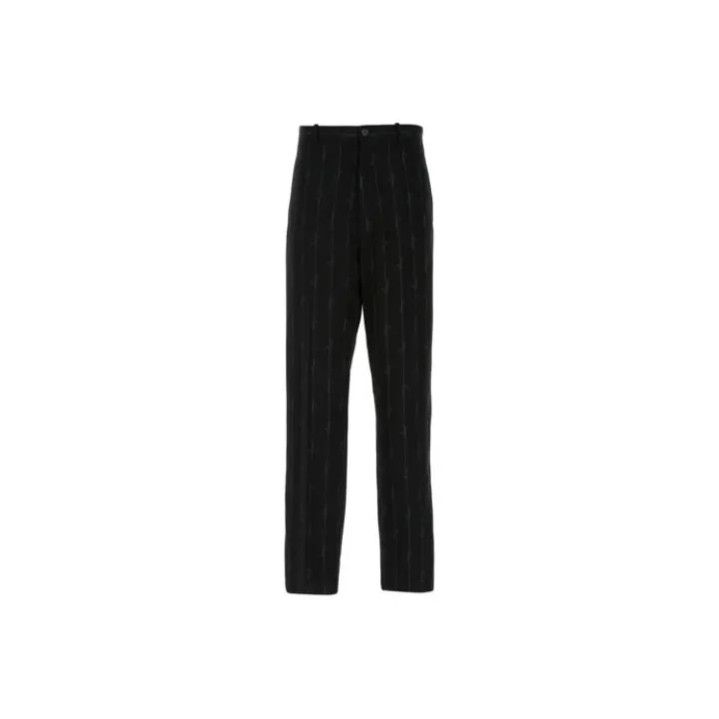 Balenciaga Balenciaga Black Relaxed Embroidered Pants for Men Size US 31 - 1 Thumbnail