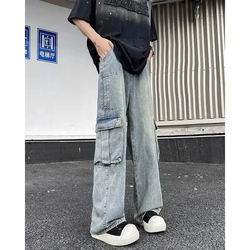 Japanese Brand Retro loose hip-hop pocket micro flared jeans Size US 30 / EU 46 - 1 Thumbnail