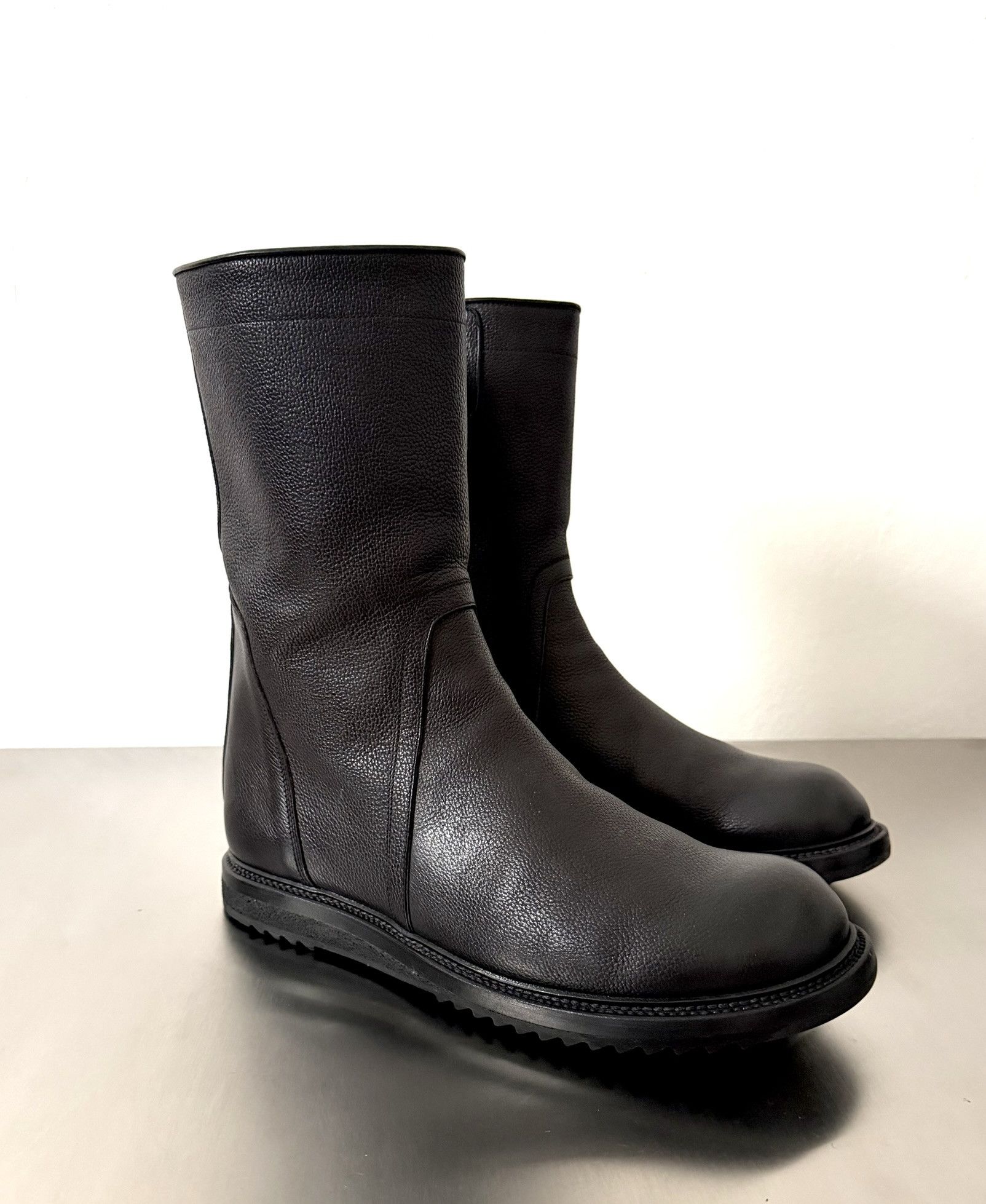 Rick Owens Rick Owens Black Leather Zip Boots EU44 / UK10 Size US 11 / EU 44 - 1 Thumbnail