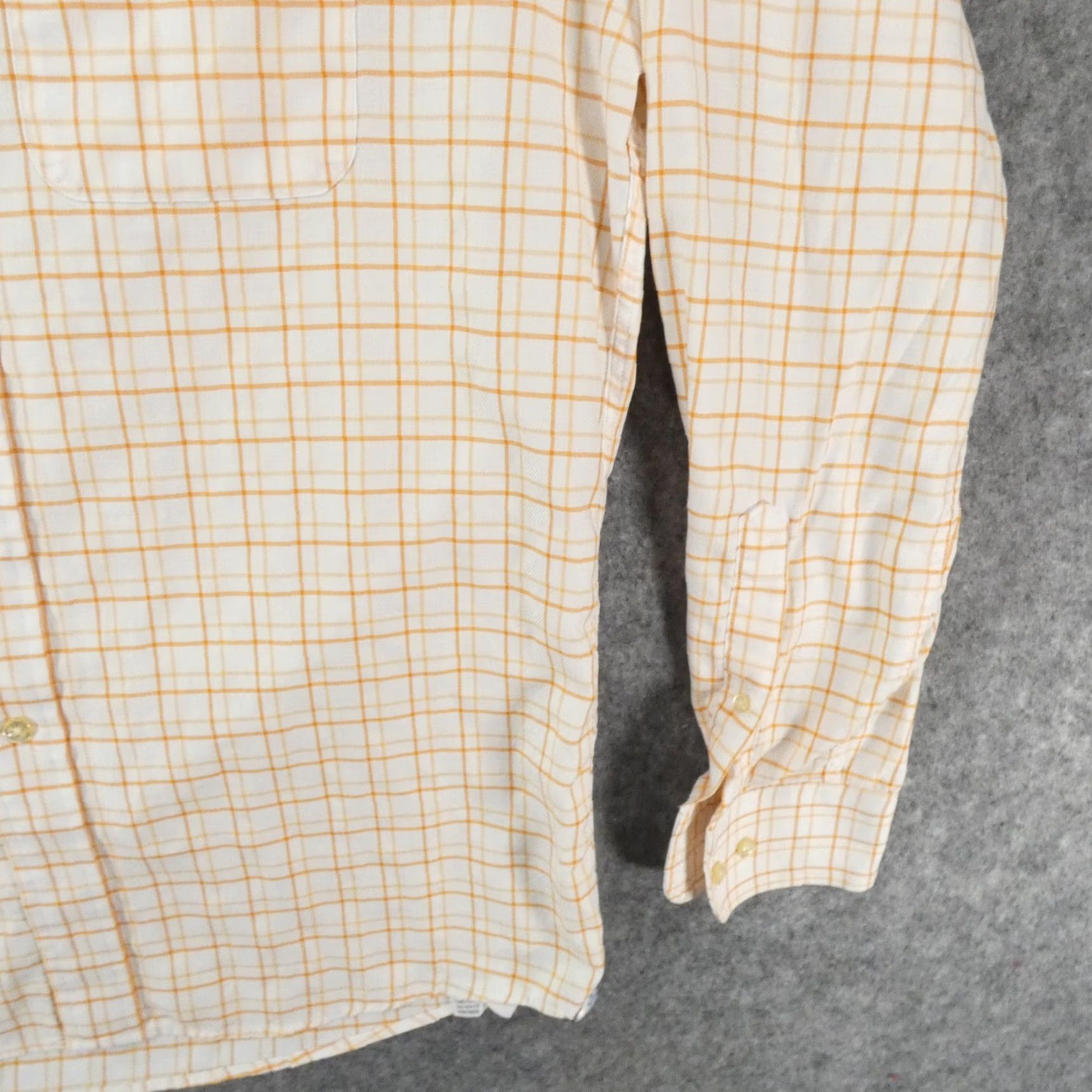 Peter Millar Peter Millar Shirt Mens Large Long Sleeve Button-Up Orange White Plaid Size US L / EU 52-54 / 3 - 5 Thumbnail