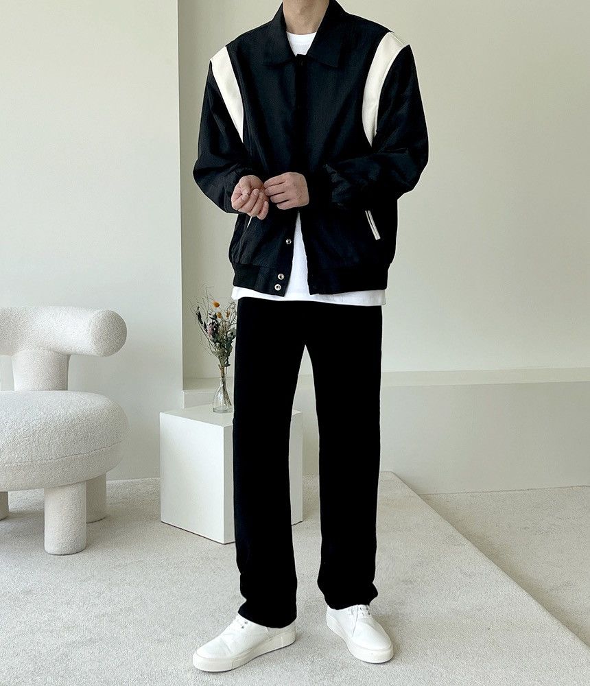 Beams Plus Rogermoore Lightweight Varsity Windbreaker Jacket Black Size US L / EU 52-54 / 3 - 11 Thumbnail