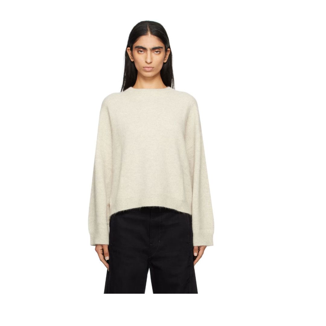 Loulou de Saison o1s22i1n1024 Wool Blend Pullover Sweater in Beige Size M / US 6-8 / IT 42-44 - 1 Thumbnail