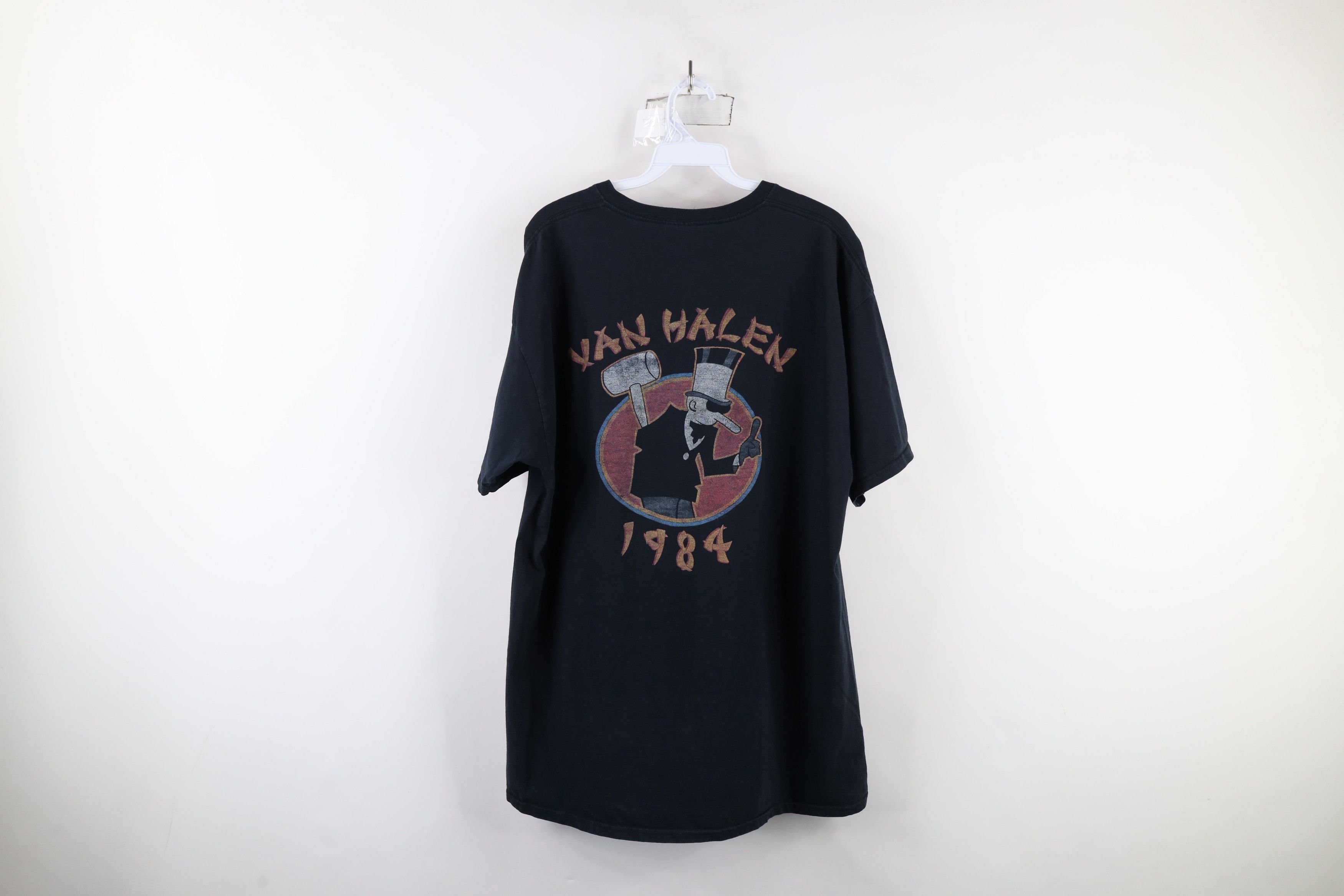 Vintage Vintage 80s 1984 Tour of the World Van Halen Band T-Shirt Size US XL / EU 56 / 4 - 12 Thumbnail