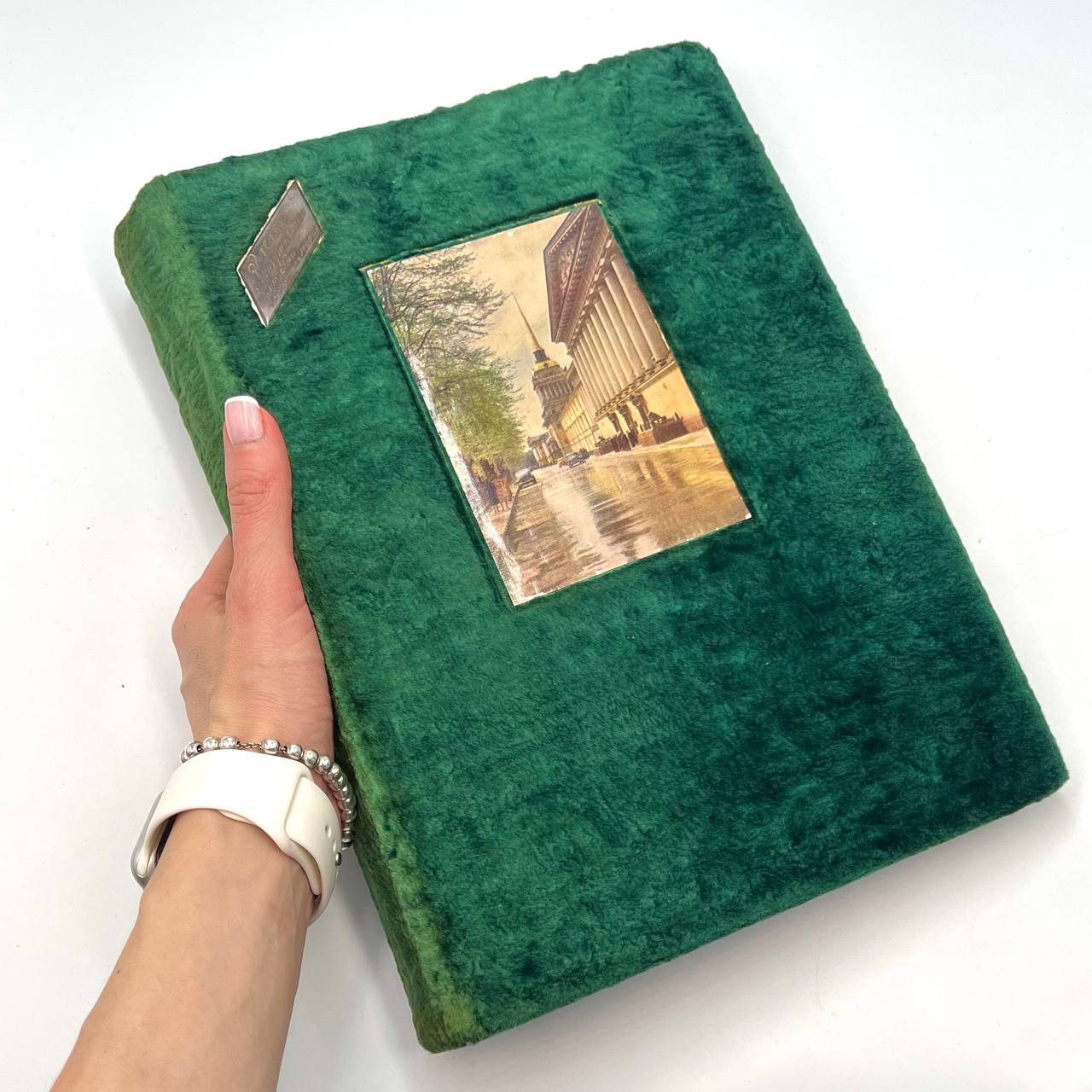 Vintage Soviet Memory Photos Album Velvet Cover Leningrad