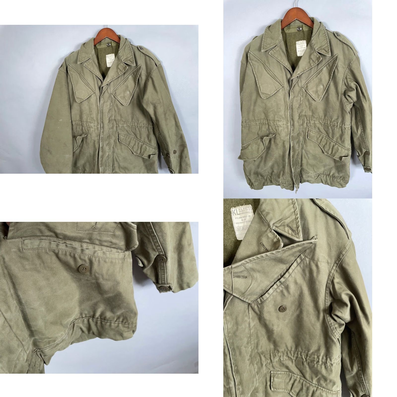 Olive VTG Dutch Military Field Jacket Mens Medium Olive Green + Wool Liner Seyntex Size US L / EU 52-54 / 3 - 10 Thumbnail