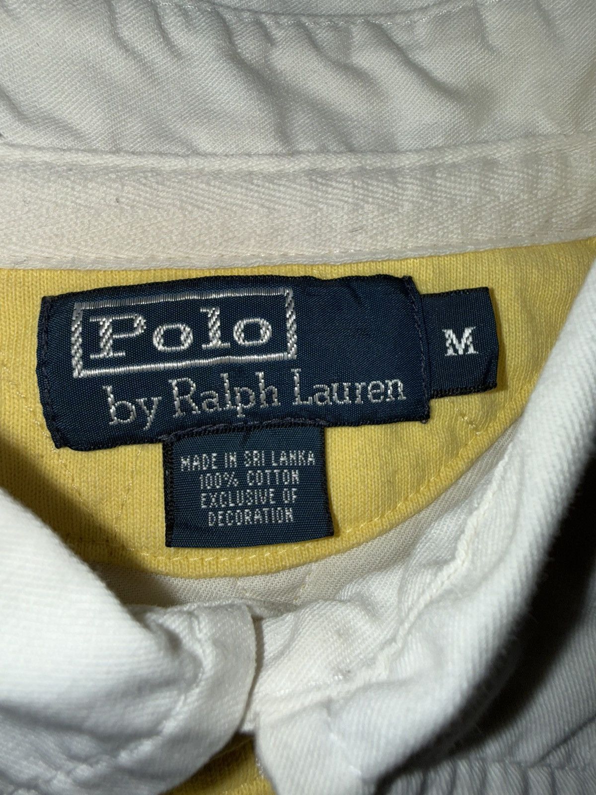Polo Ralph Lauren Vintage Polo Ralph Lauren Crest Rugby Shirt Yellow Navy M Size US M / EU 48-50 / 2 - 5 Thumbnail