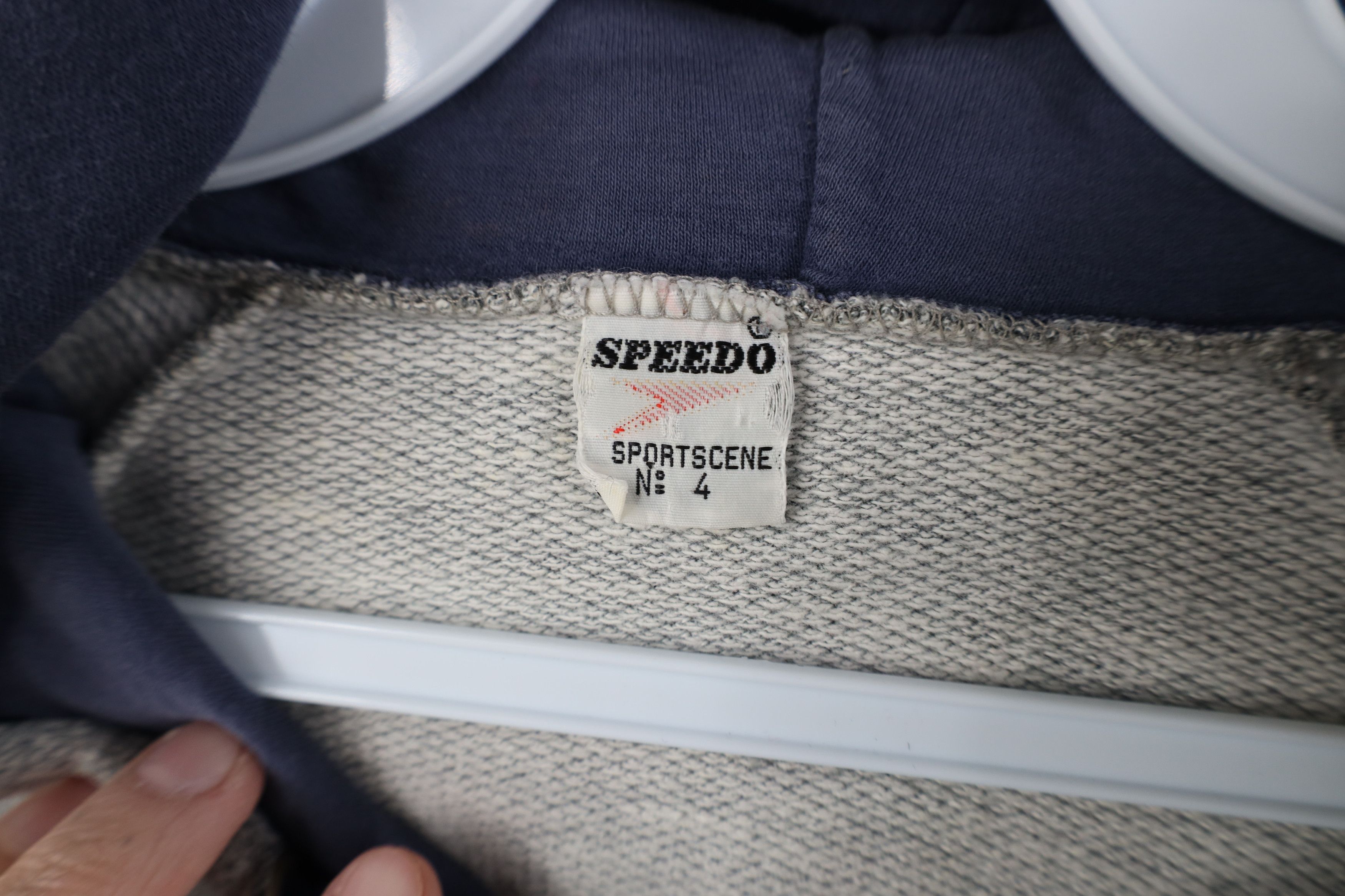 Speedo Vintage 70s Speedo Striped Hoodie Sweatshirt Heather Gray Size US M / EU 48-50 / 2 - 11 Thumbnail