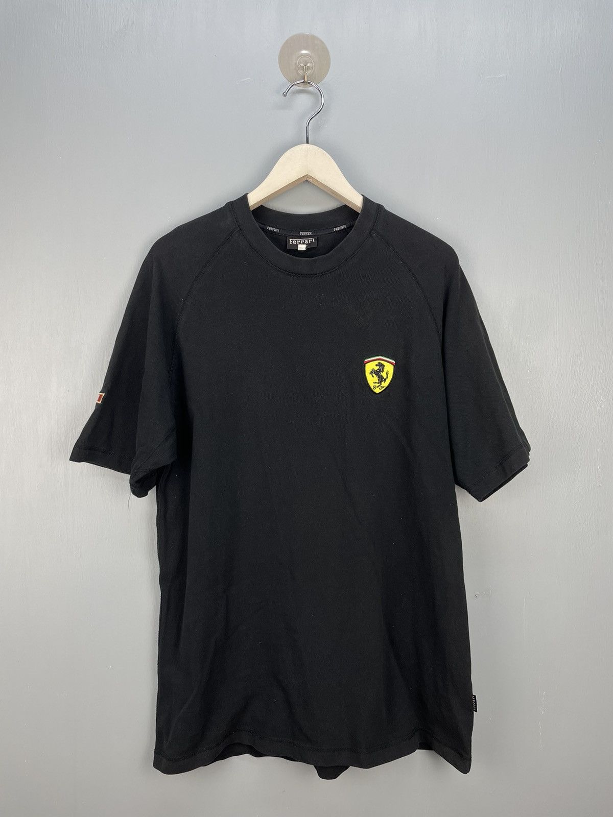 image of Ferrari Official Product T Shirt in Black, Men's (Size Large)