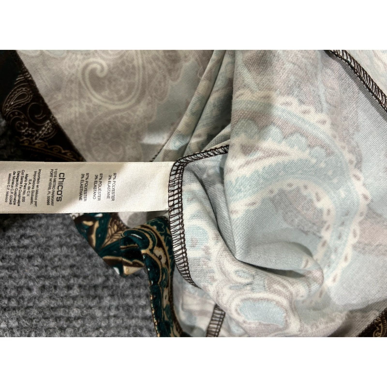 Vintage Chicos Jacket Womens XL Brown Paisley Zip Front Long Sleeve Lightweight All Seasons Geometric Polyester Jacket Coat Mens? Size XL / US 12-14 / IT 48-50 - 5 Thumbnail