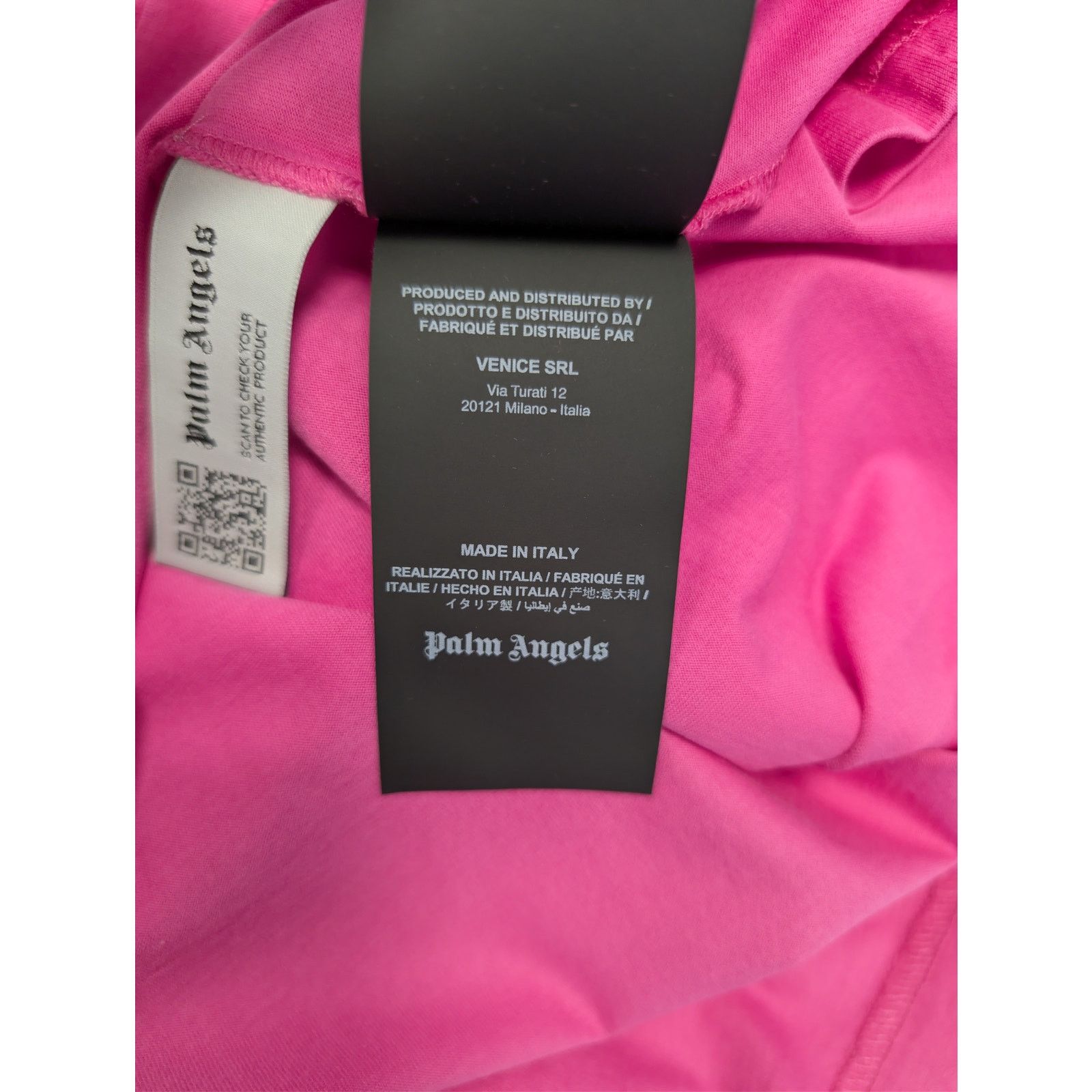 Palm Angels o1rshd1 Embroidered Logo Slim T-Shirt in Fuchsia Pink/Black Size US XL / EU 56 / 4 - 21 Thumbnail