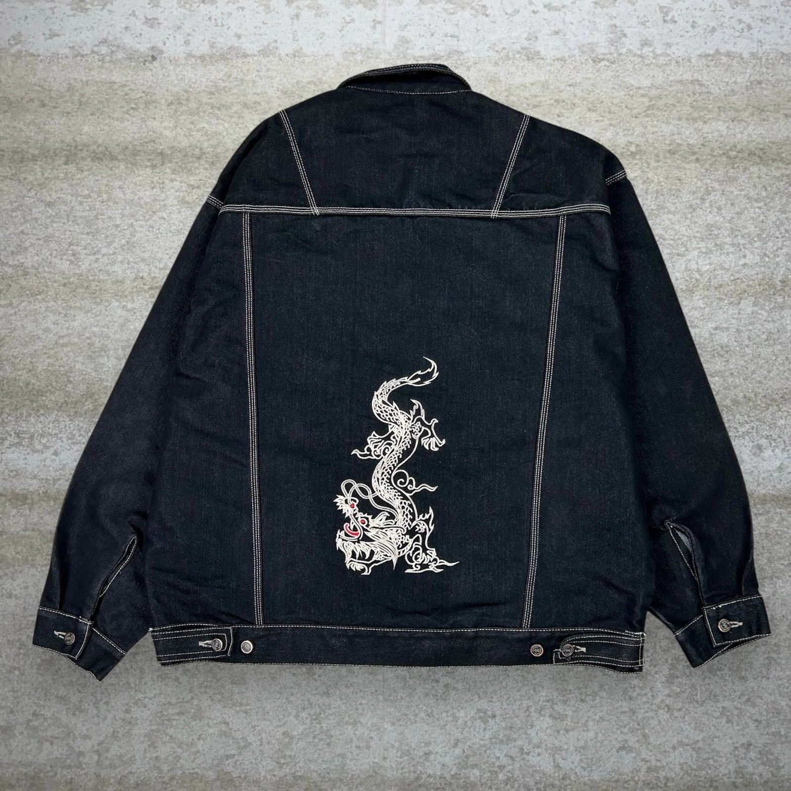 Brooklyn Xpress Vintage Y2K Brooklyn Xpress Jean Jacket Mens 2XL Black Wash Size US XXL / EU 58 / 5 - 1 Thumbnail