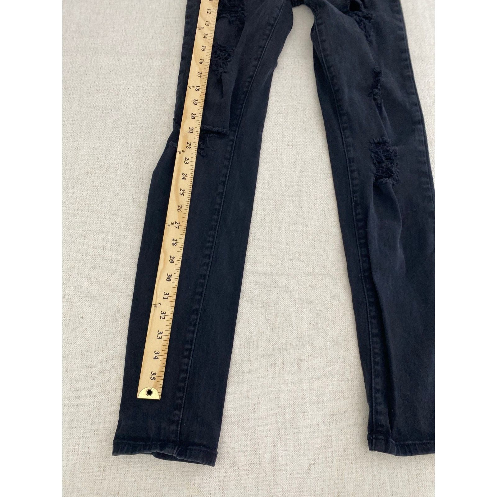 Other AP Blue by Aphrodite Jeans Womens 9 Black Denim Skinny Slim Size 22" - 3 Thumbnail
