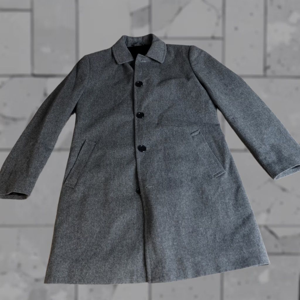 Vintage Tom James Topcoat 38R Gray Wool Overcoat Mens Size US XXS / EU 40 - 1 Thumbnail