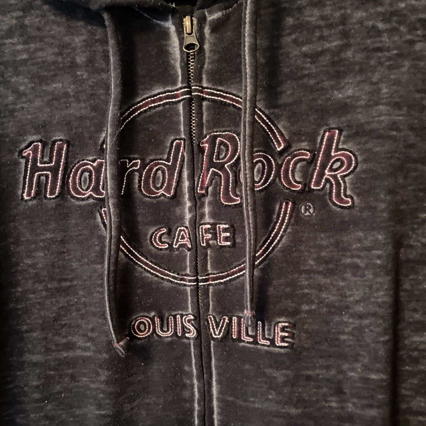 Hard Rock Cafe Hard Rock Cafe Hoodie Louisville Double Burnout Full Zip Mens M Gray Size US M / EU 48-50 / 2 - 2 Thumbnail