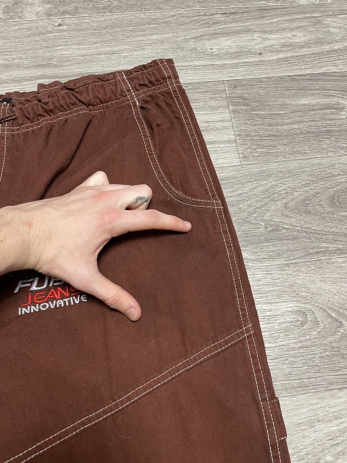 Fubu Vintage FUBU Brown Carpenter Pants Rap 90s Size US 35 - 8 Thumbnail